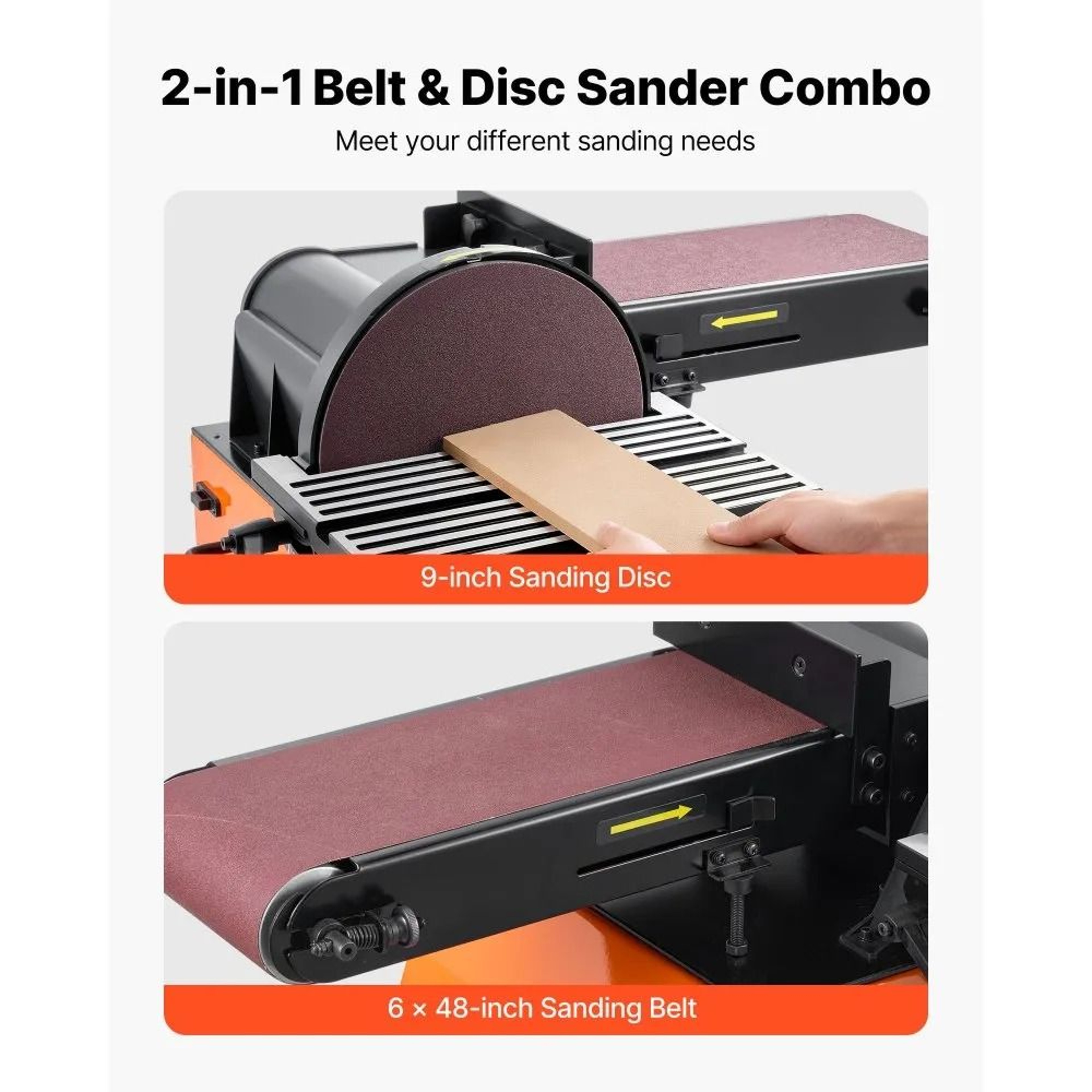 6 X 48 Belt Sander With 9 Inch Disc Combo For Woodworking And Metal Sanding 6