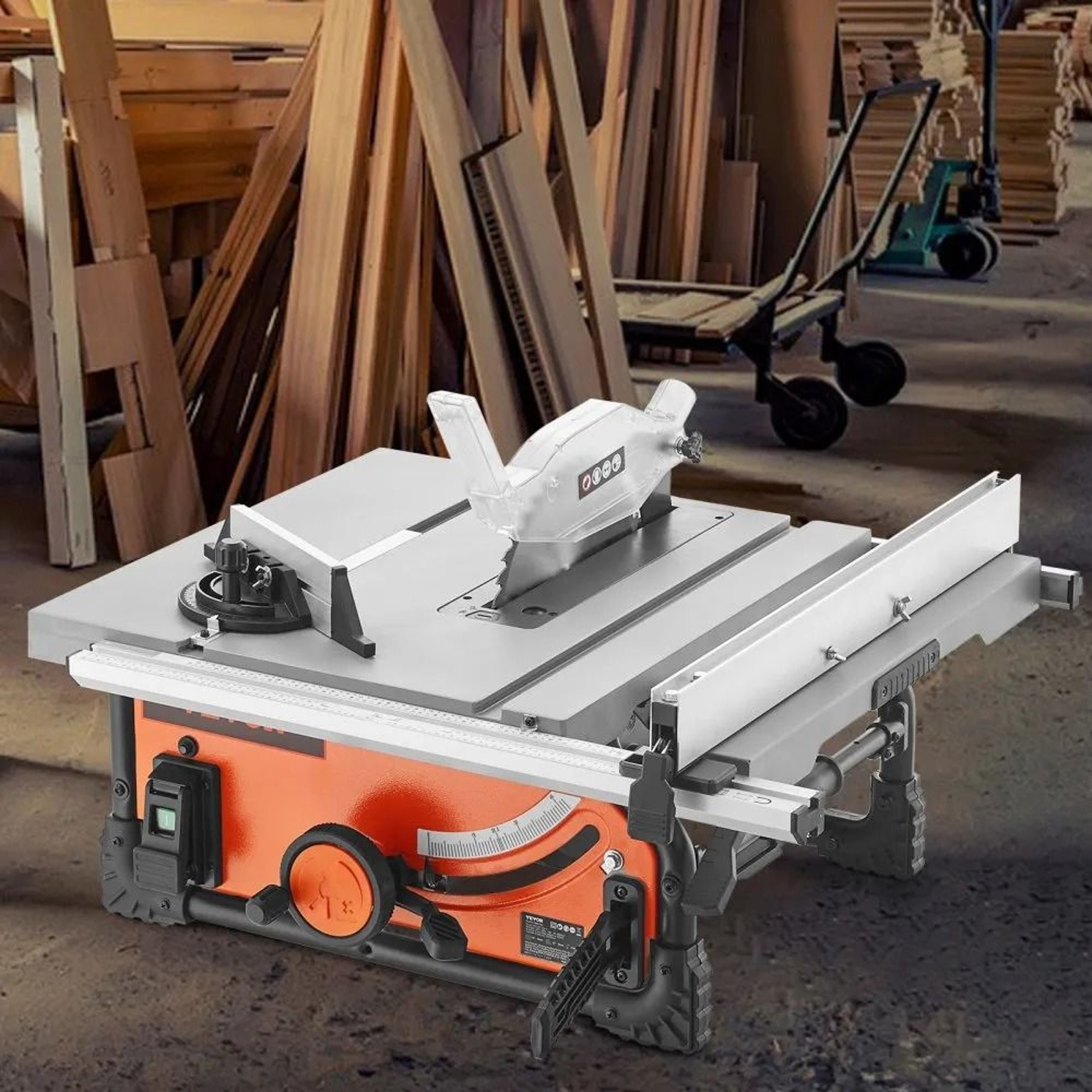 10 Inch Table Saw 15 Amp Portable Woodworking Saw With 25 Inch Rip Capacity 6