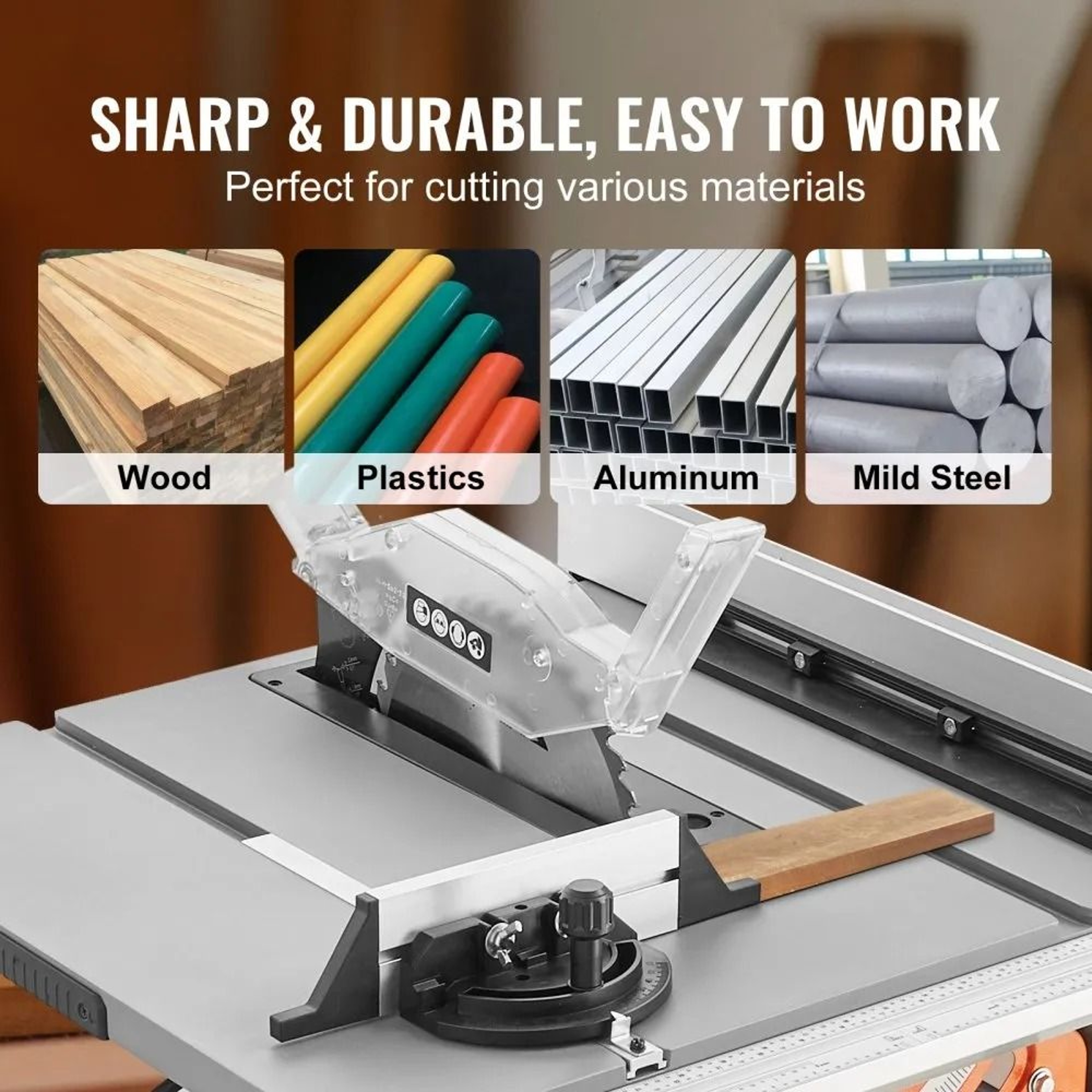 10 Inch Table Saw 15 Amp Portable Woodworking Saw With 25 Inch Rip Capacity 2