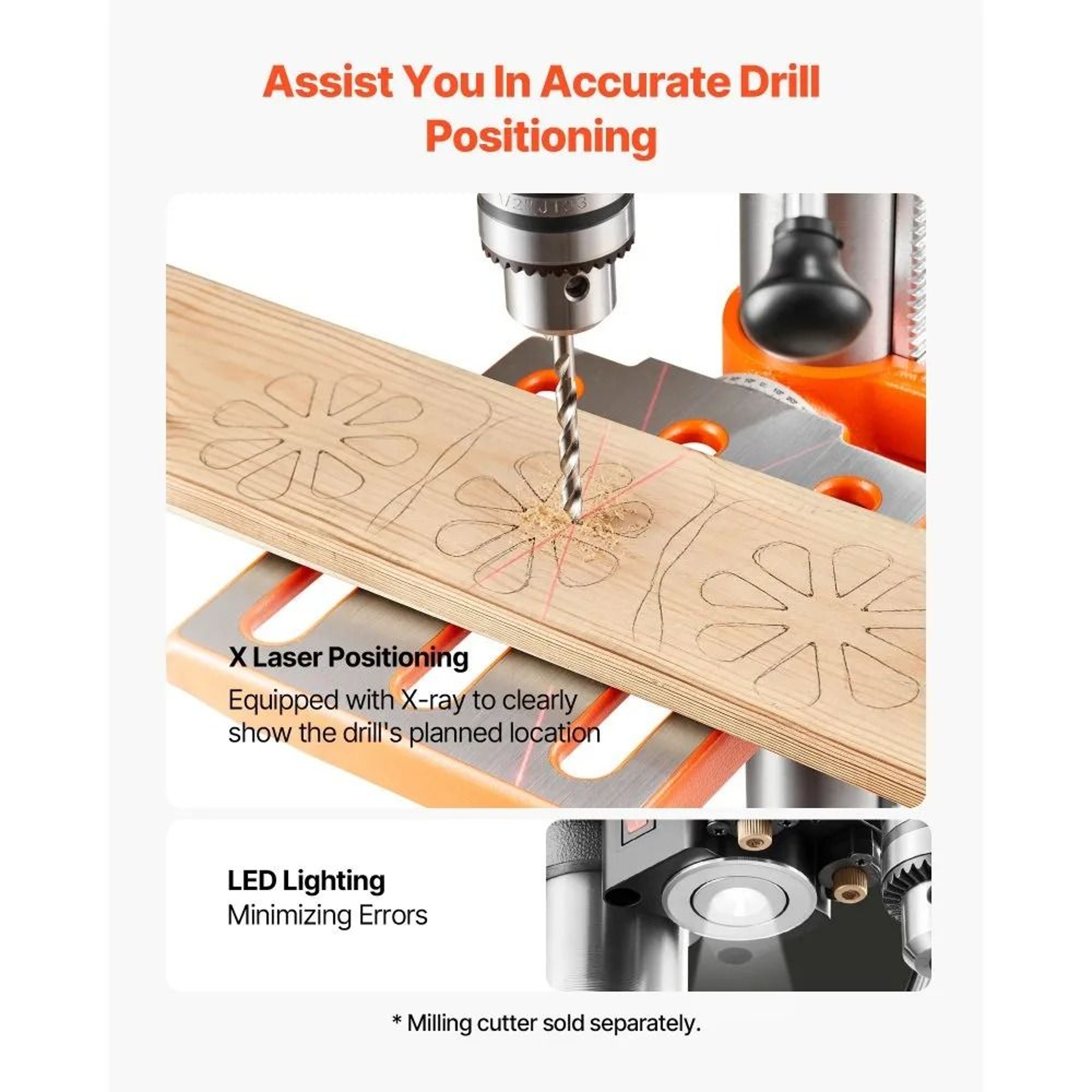 10 Inch Benchtop Drill Press With Variable Speed And Laser Guide 5