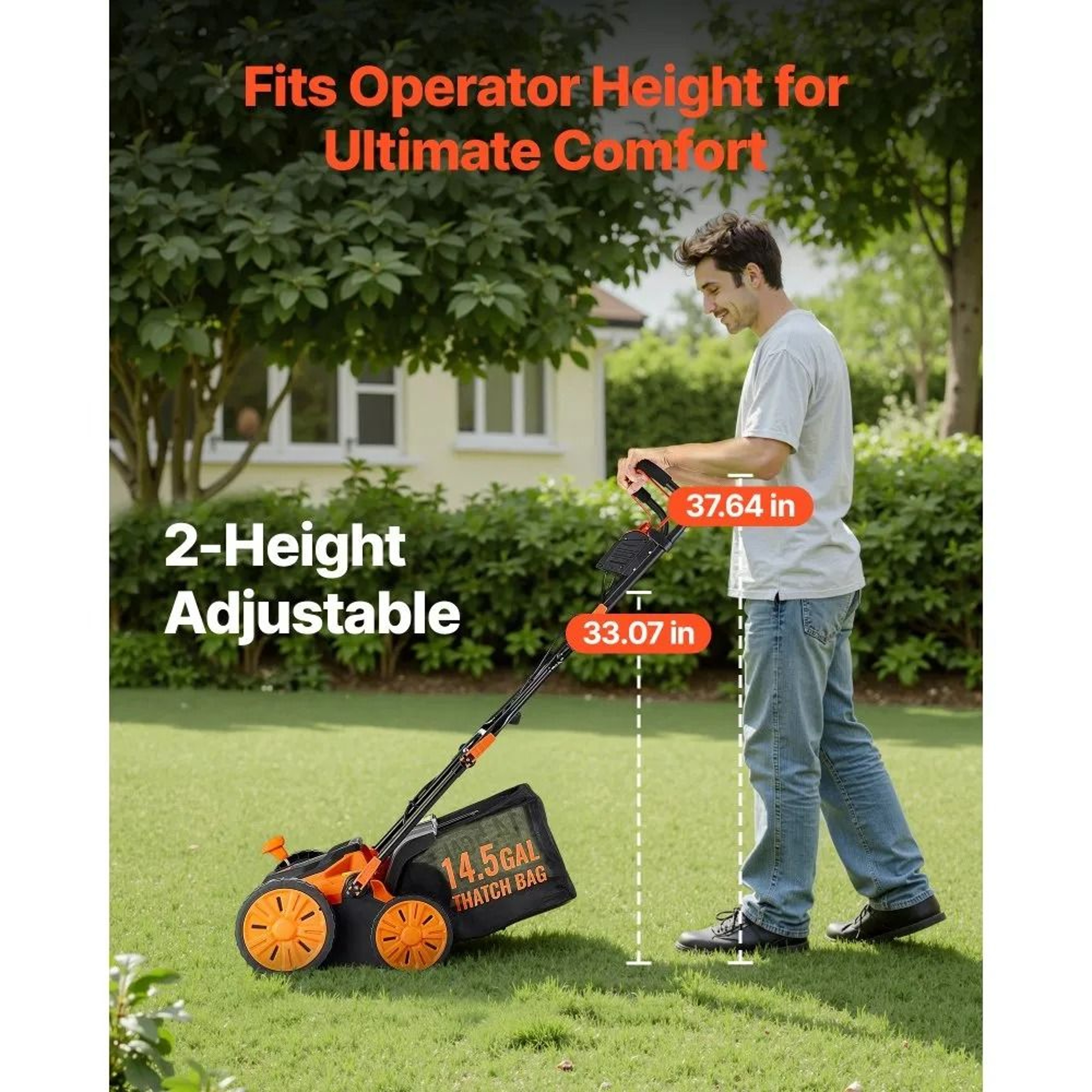 16 Inch Electric Lawn Dethatcher And Scarifier With Collection Bag 3