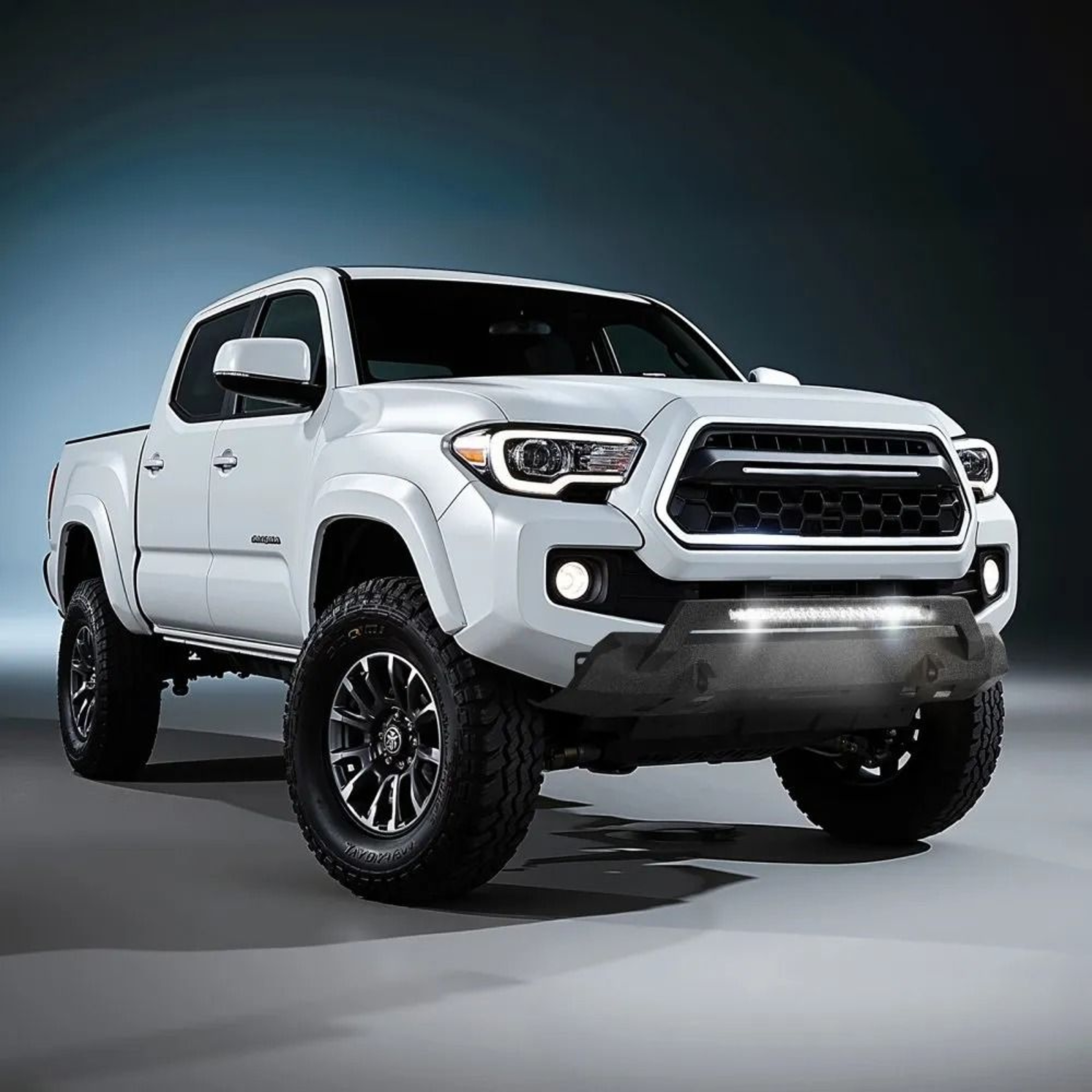 Heavy Duty Front Bumper For Toyota Tacoma 20162023 With LED Light Bar And Winch Mount 5