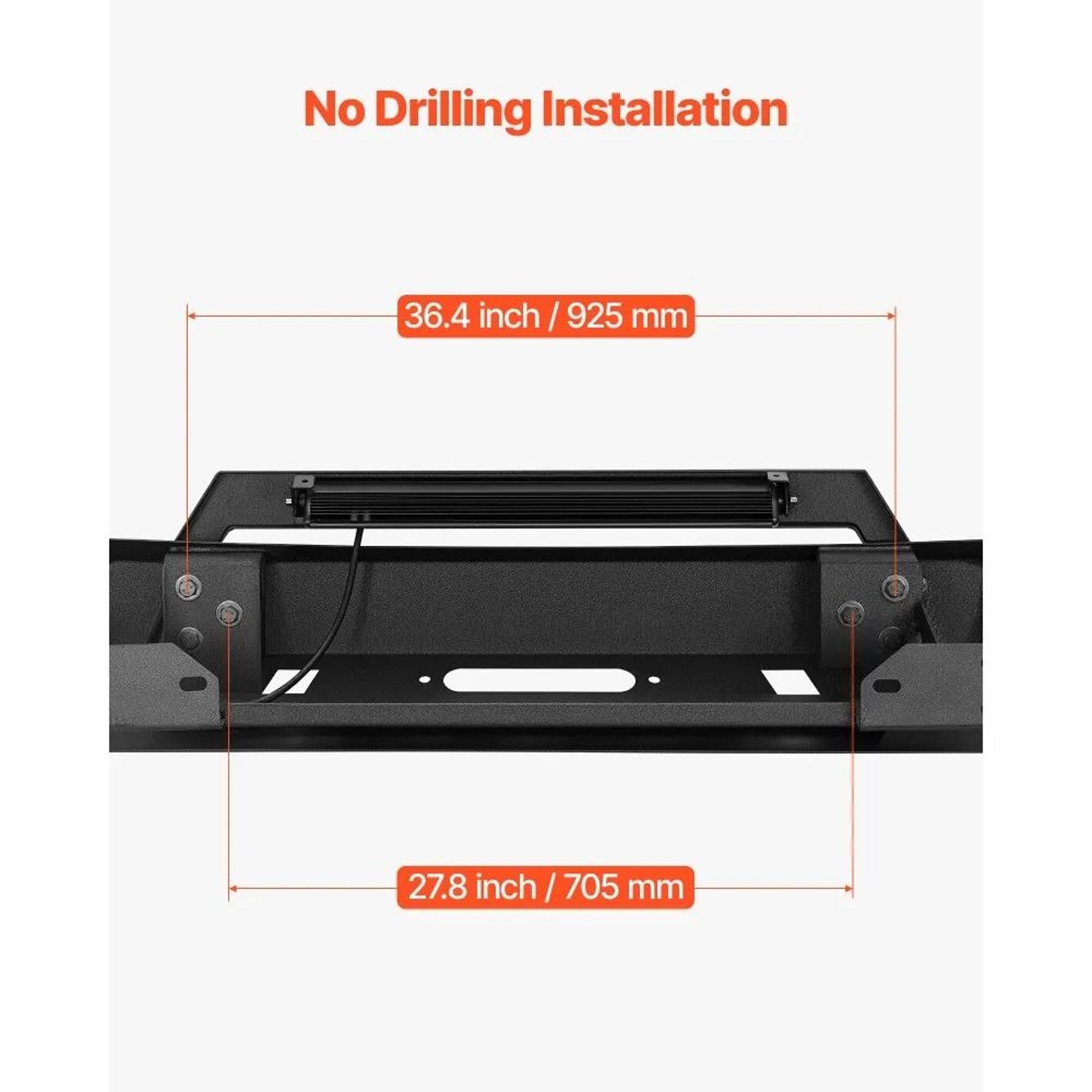Heavy Duty Front Bumper For Toyota Tacoma 20162023 With LED Light Bar And Winch Mount 7