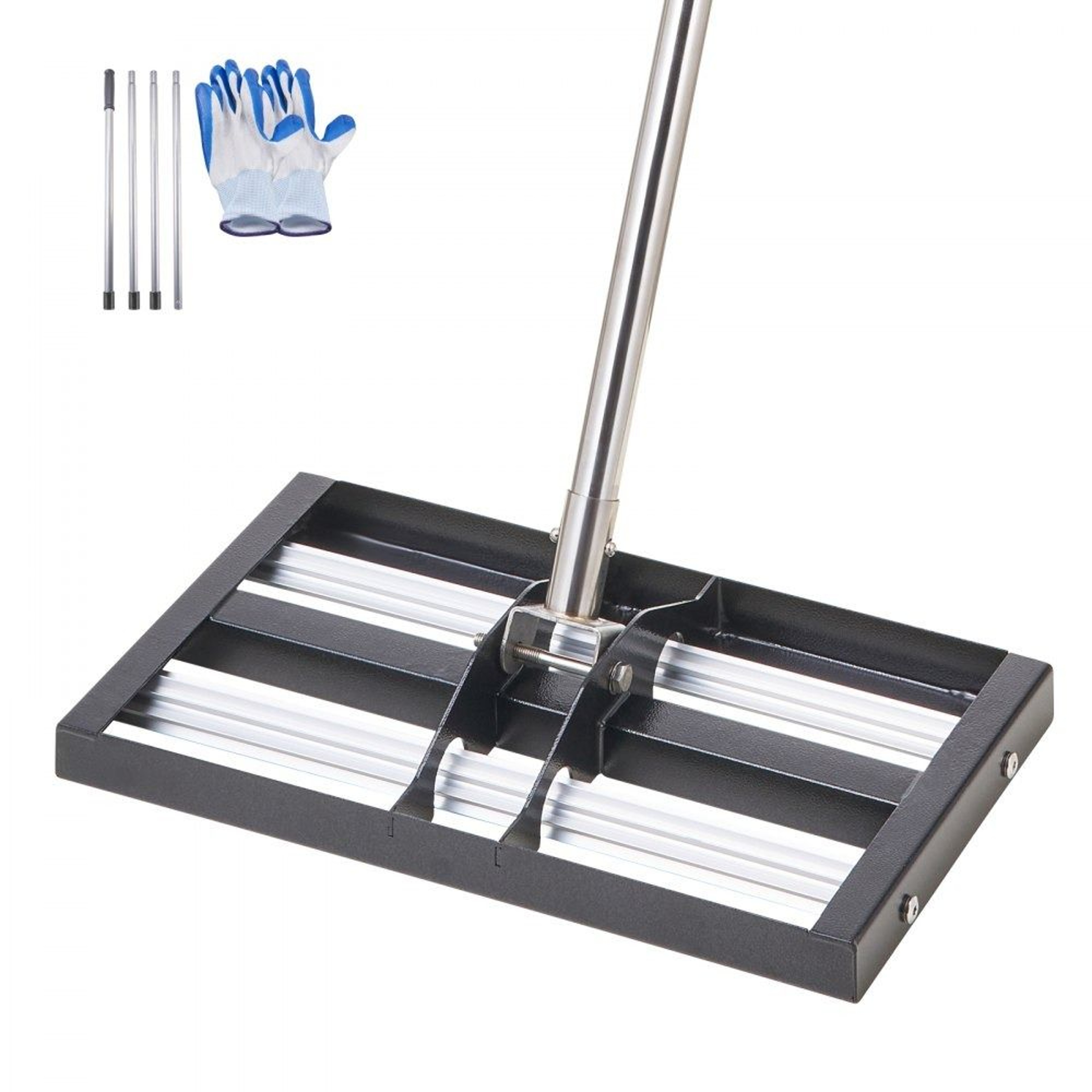 Lawn Leveling Rake 17x10 Inch Stainless Steel Yard Leveler With Adjustable Handle 0
