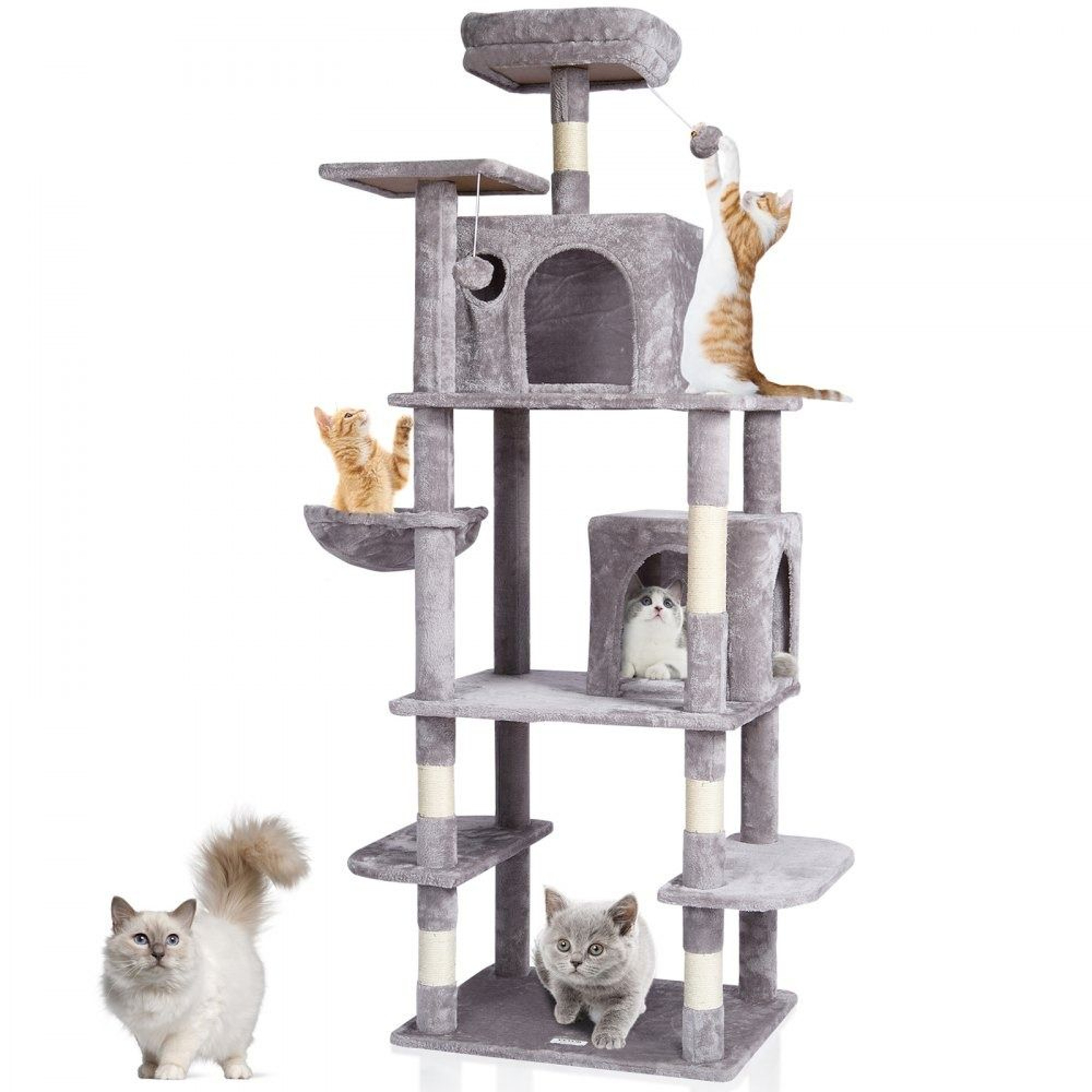 685 Inch Multi Level Cat Tree Tower With Condos Hammock And Scratching Posts 0