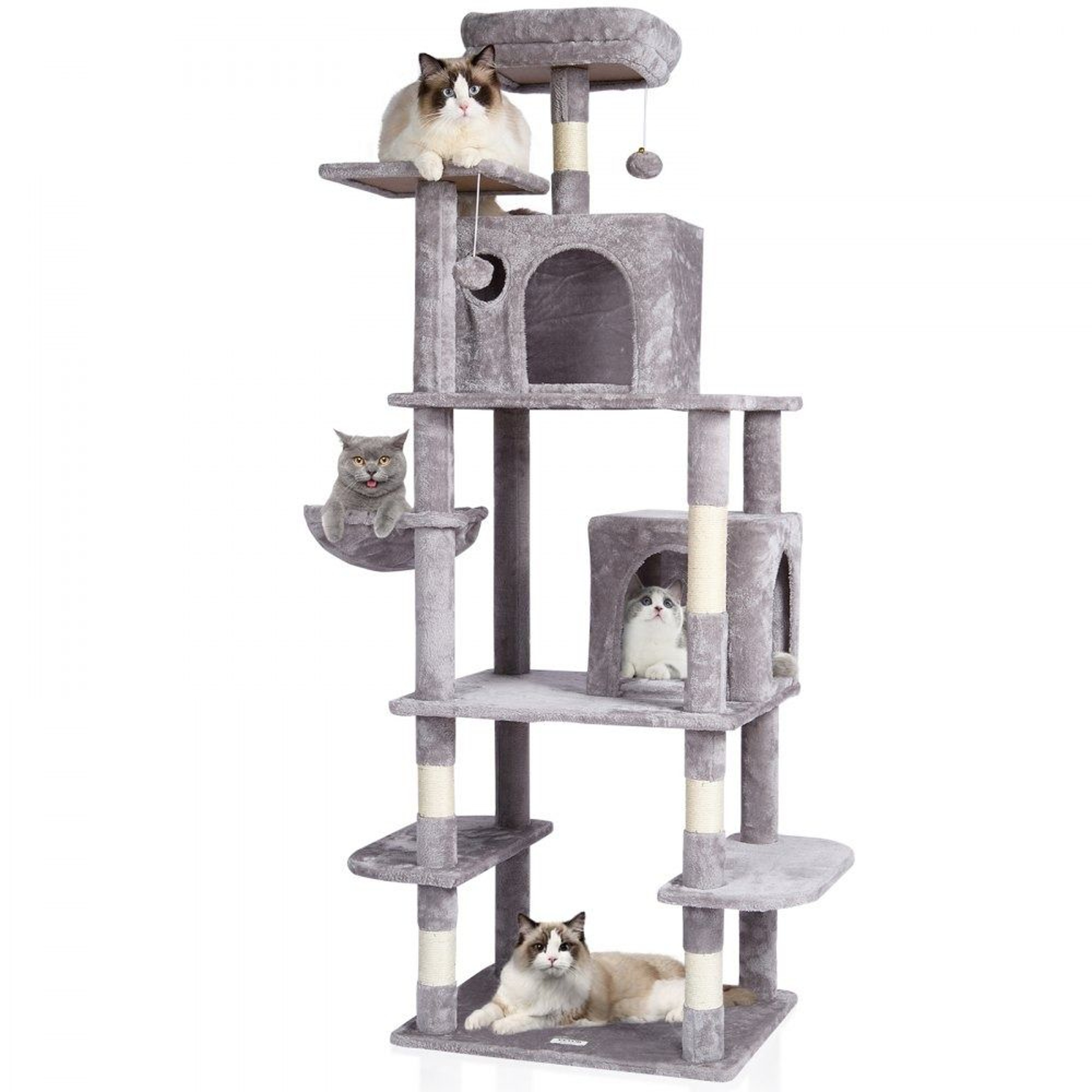 685 Inch Multi Level Cat Tree Tower With Condos Hammock And Scratching Posts 9