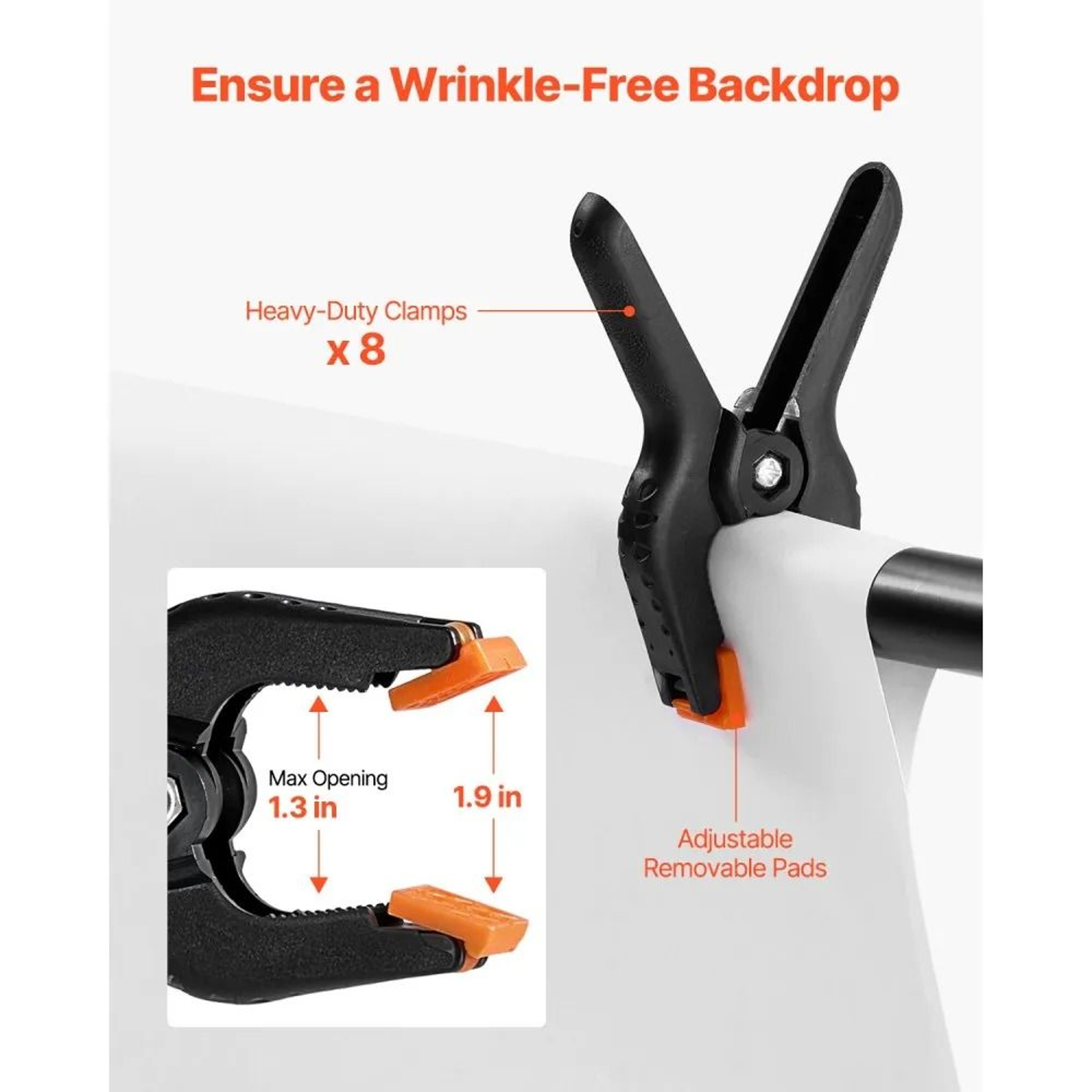 Adjustable 7 X 10 Ft Photo Backdrop Stand Kit With Clips And Sandbags 3