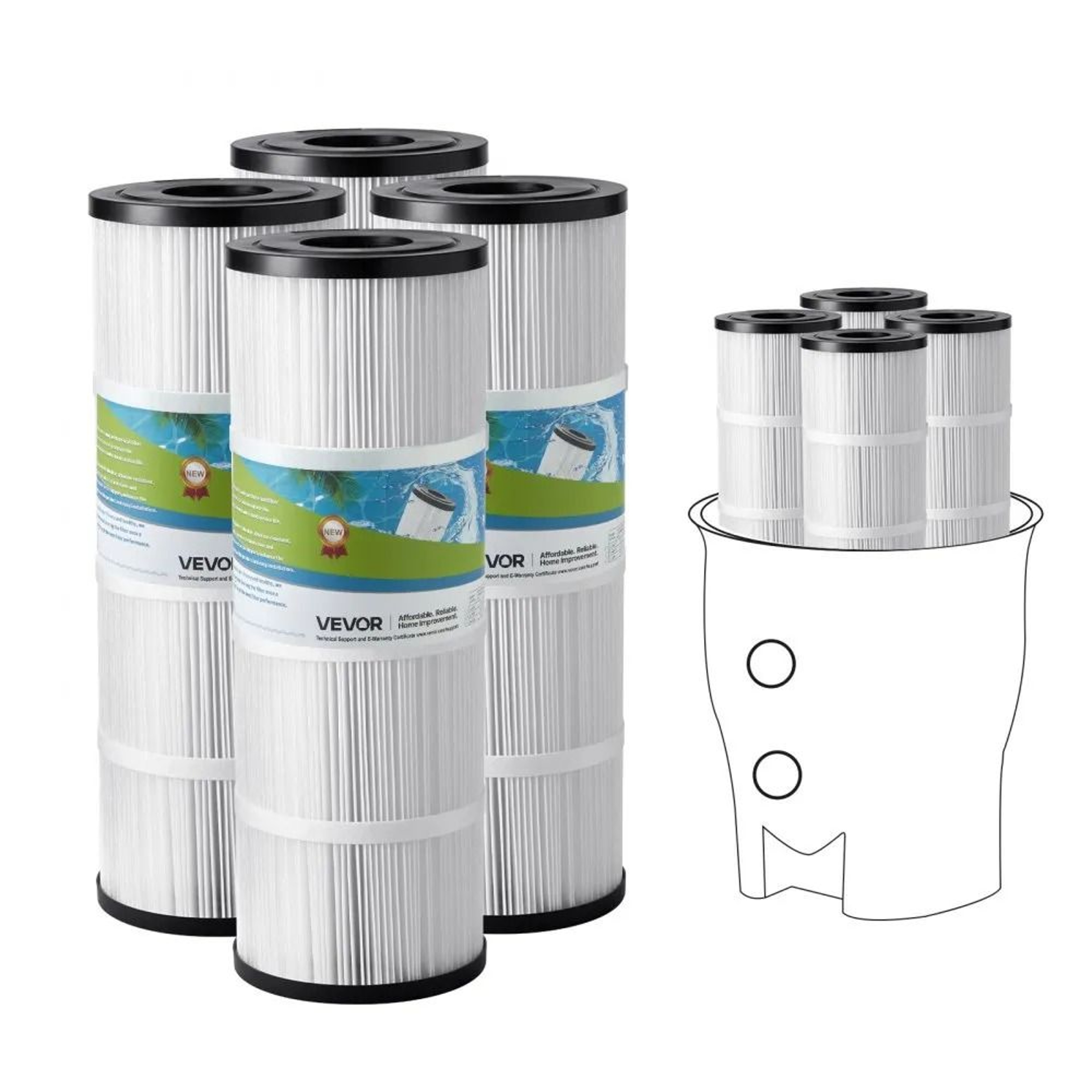 CrystalClear CCP320 Pool Filter Cartridges 4 Pack 80 Sq Ft 0