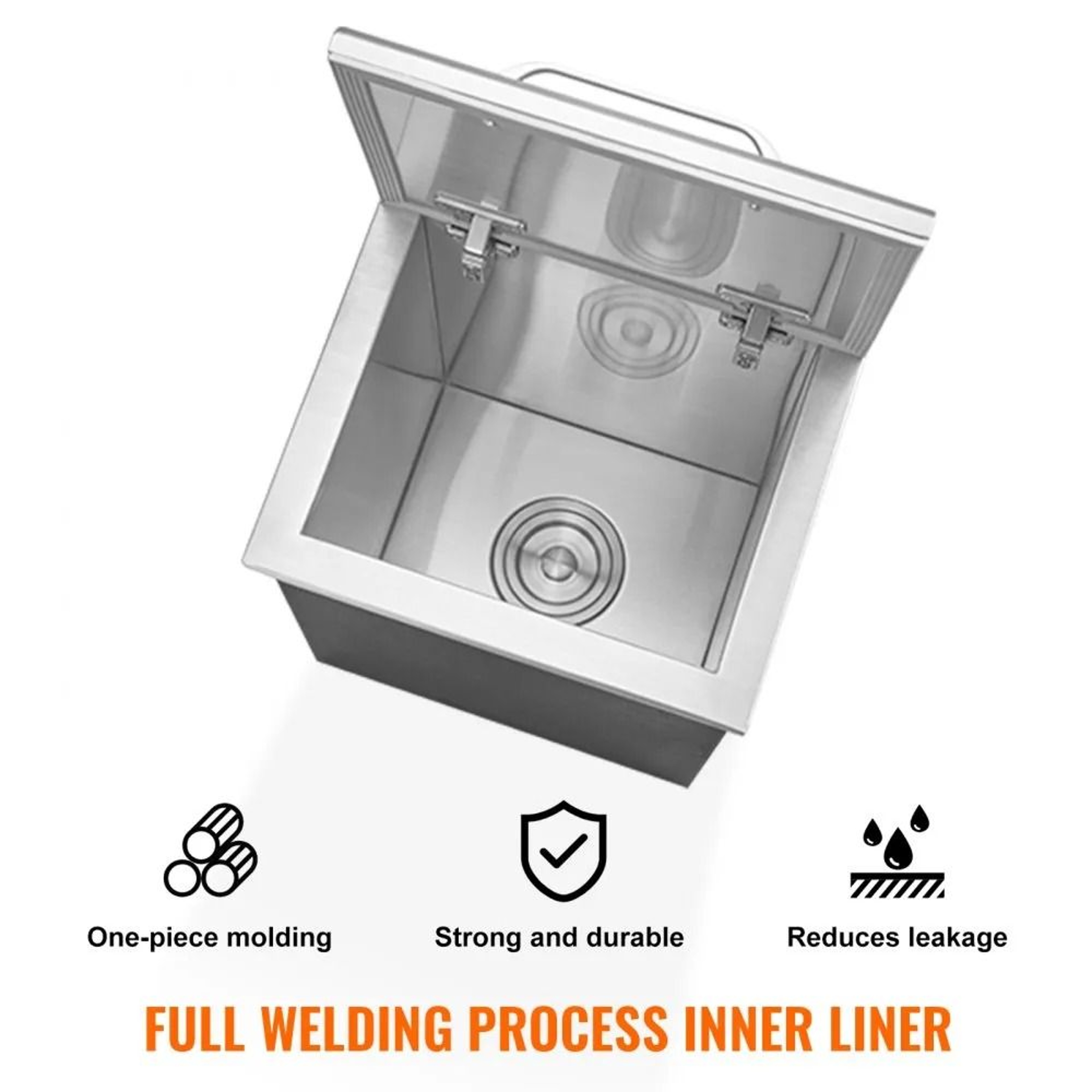 30 QT Drop In Ice Chest Stainless Steel Outdoor Kitchen Ice Bin 4