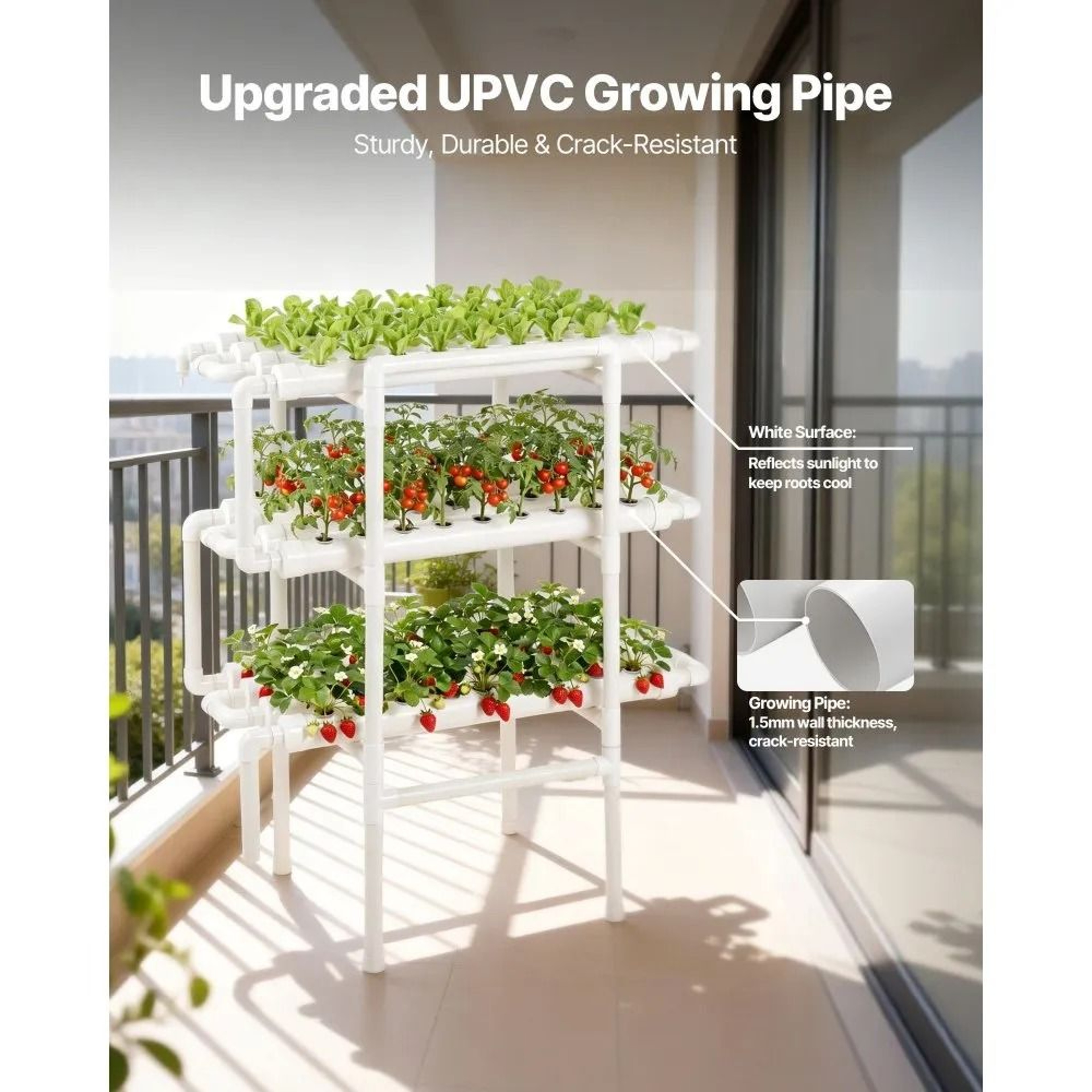 108Site Vertical Hydroponic Growing System With Timed Irrigation 2