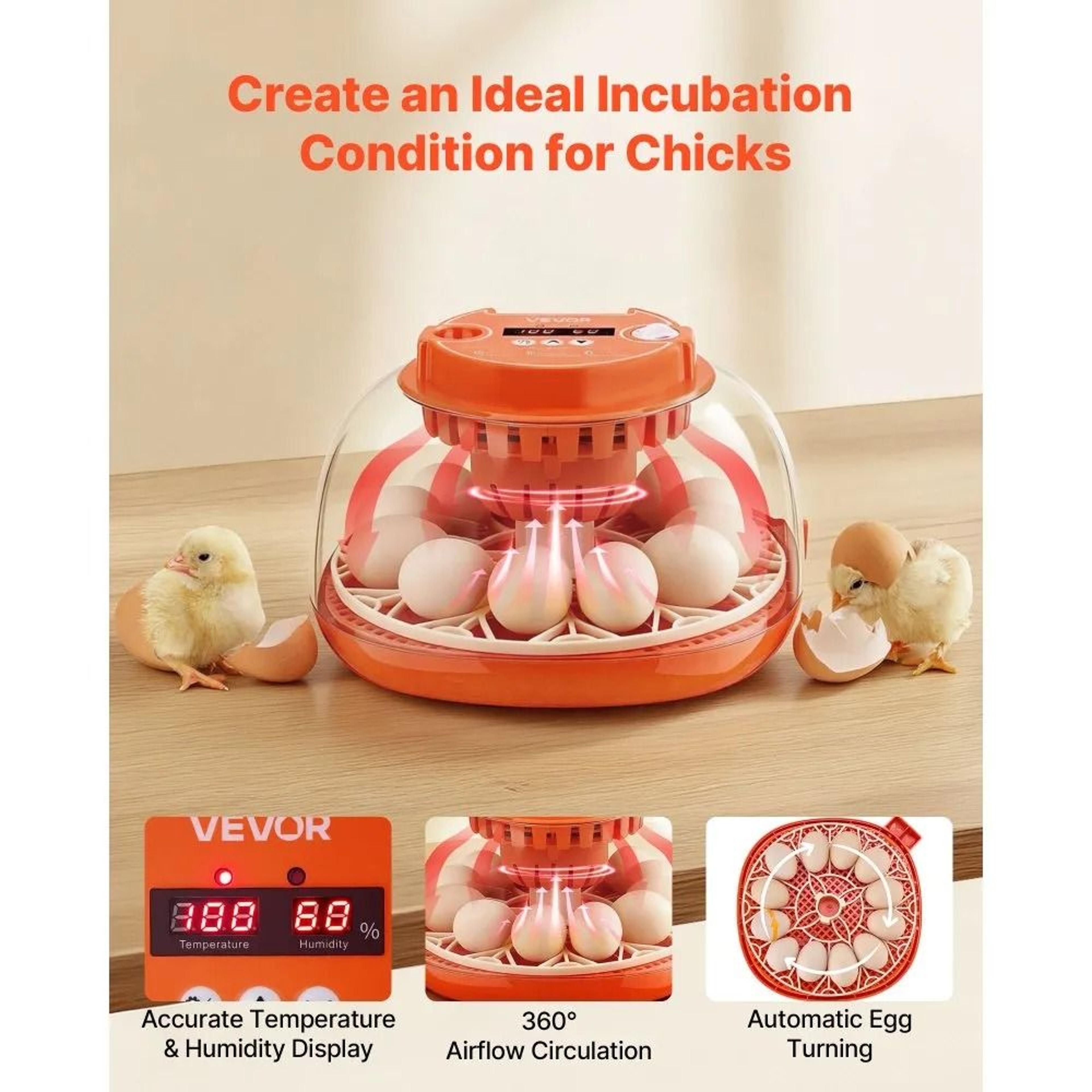 12 Egg Incubator With Automatic Turner And LED Candler 1