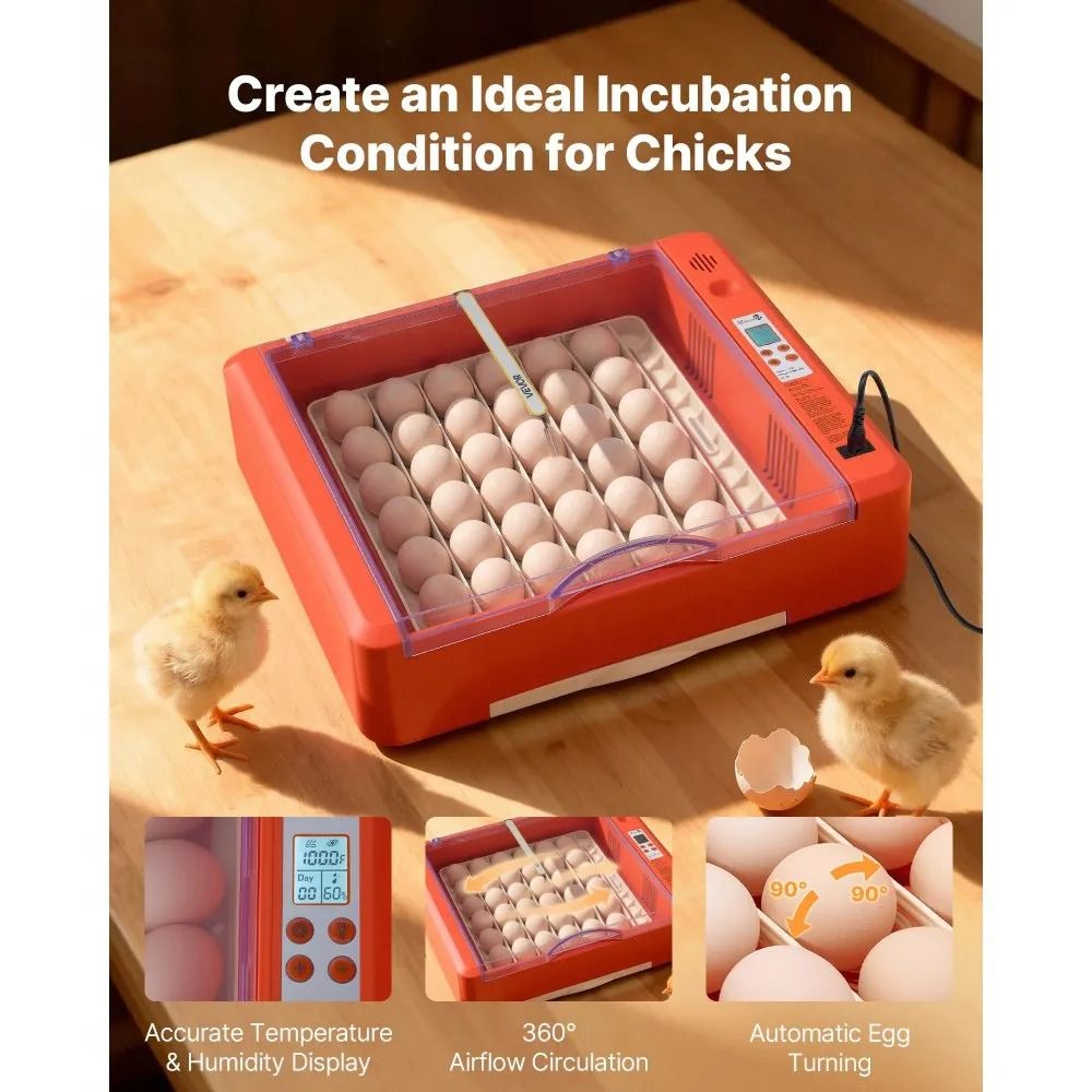 Smart 36 Egg Incubator With Automatic Turner And LED Candler 1