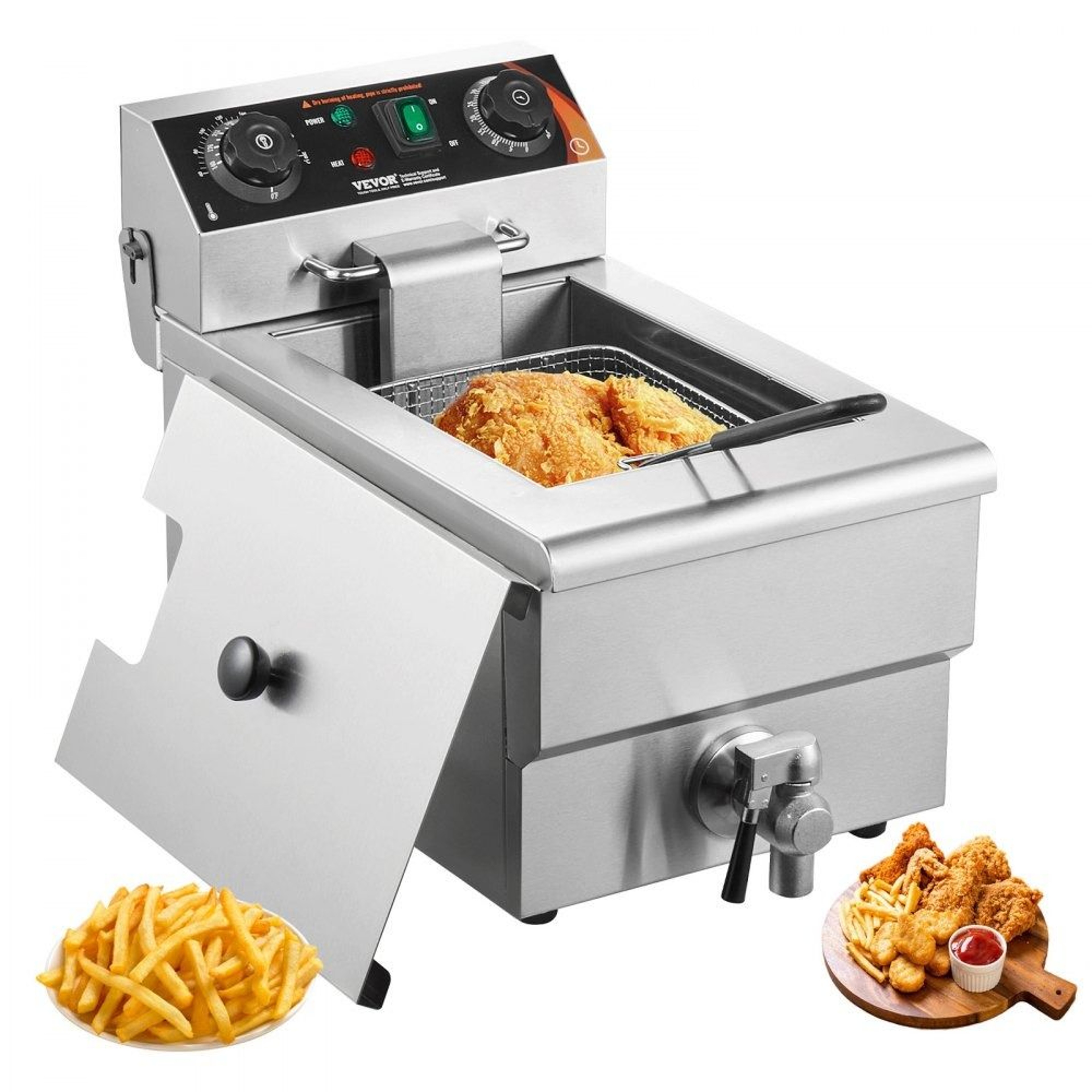 11L Commercial Deep Fryer With Timer And Temperature Control 0