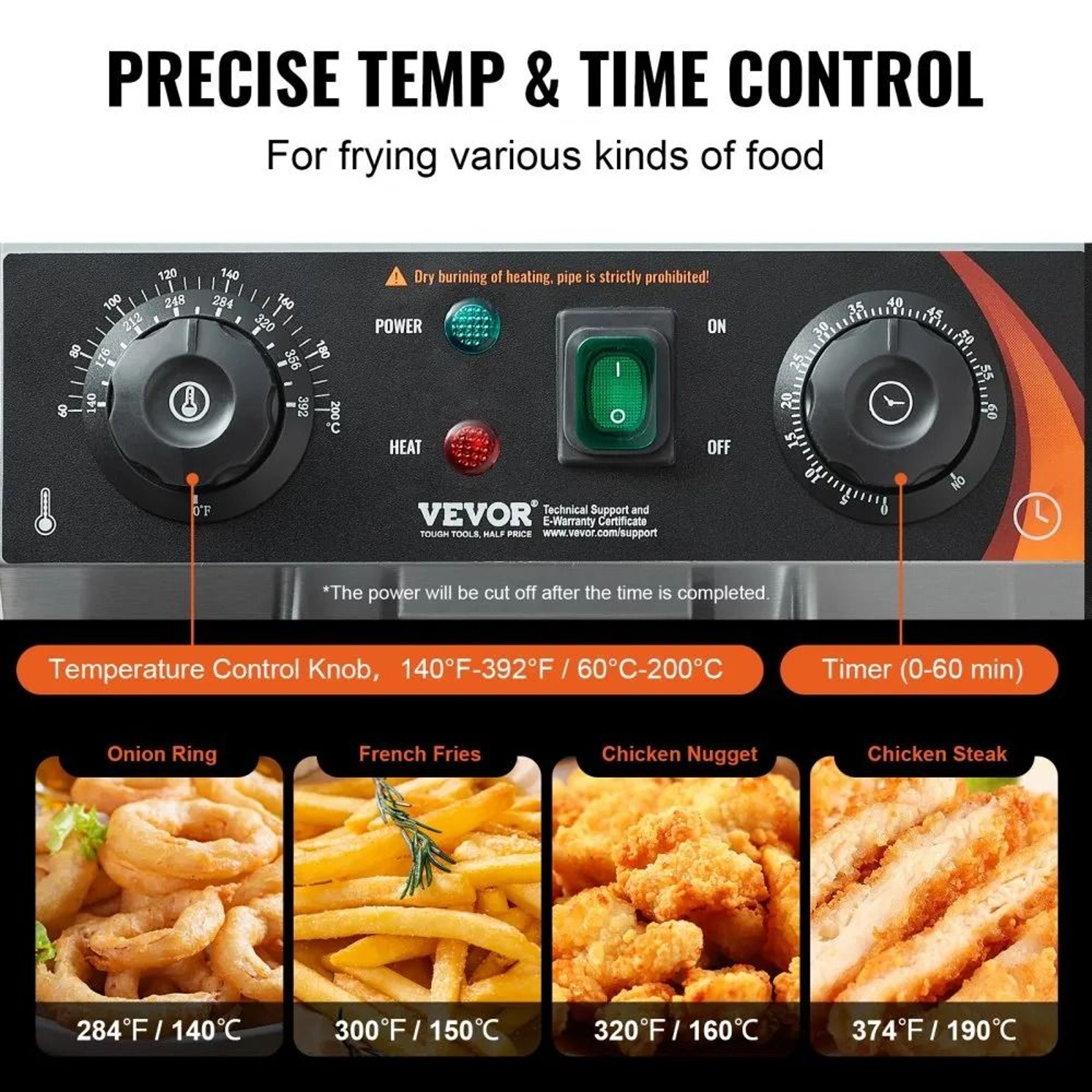 11L Commercial Deep Fryer With Timer And Temperature Control 3
