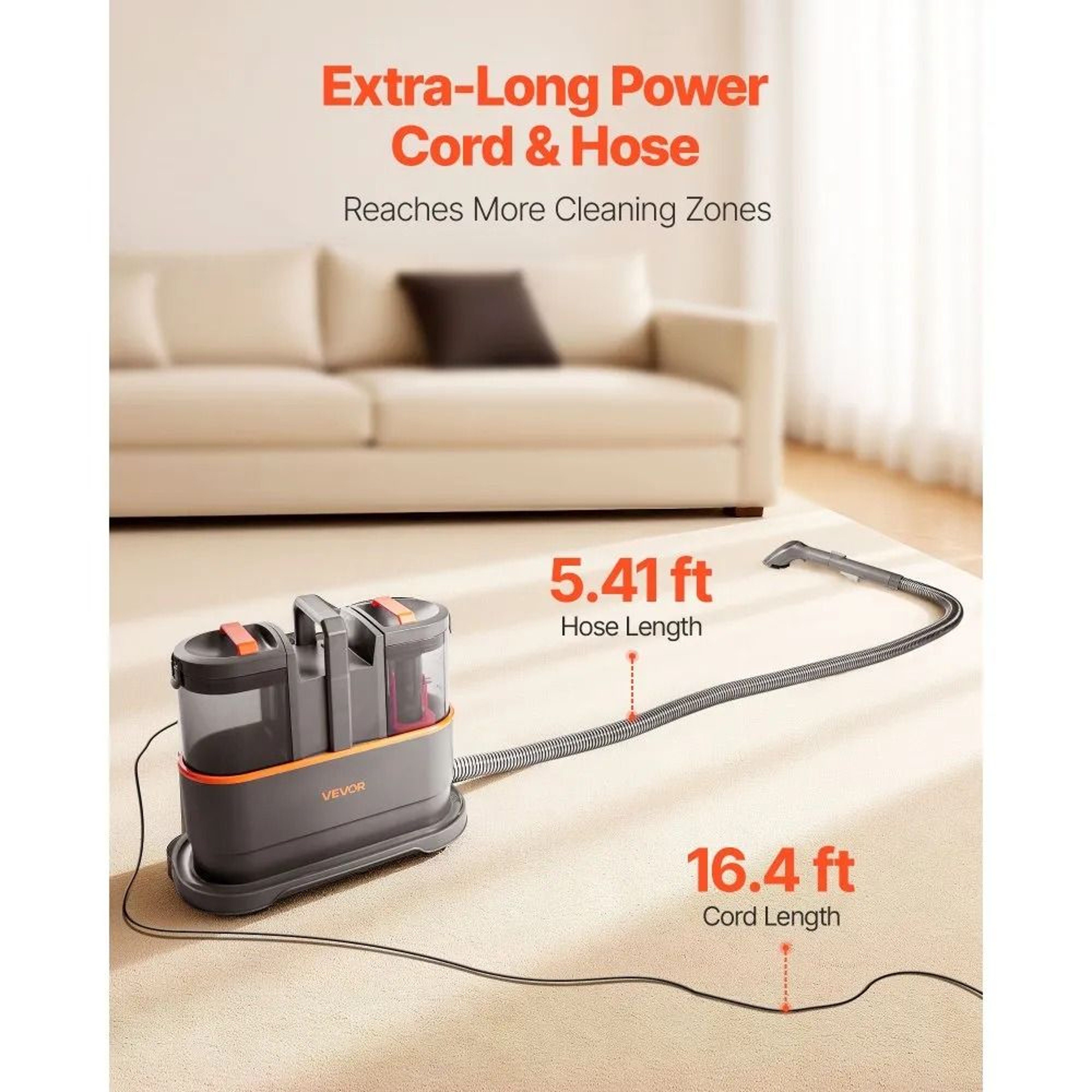 Portable Carpet Cleaner And Upholstery Spot Cleaner With 115KPa Suction 4