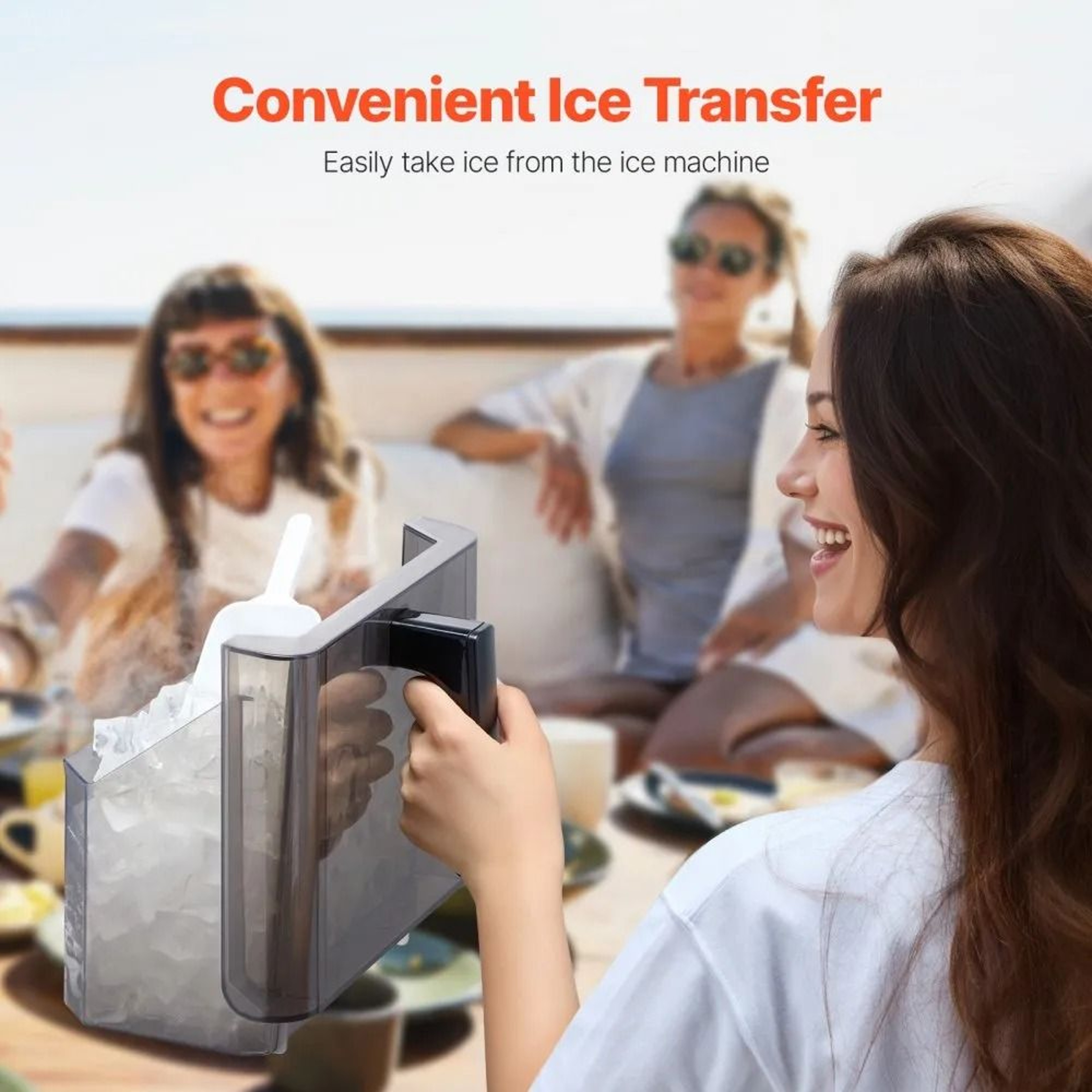Portable Countertop Ice Maker 50lbs 24H Self Cleaning Ice Machine 1