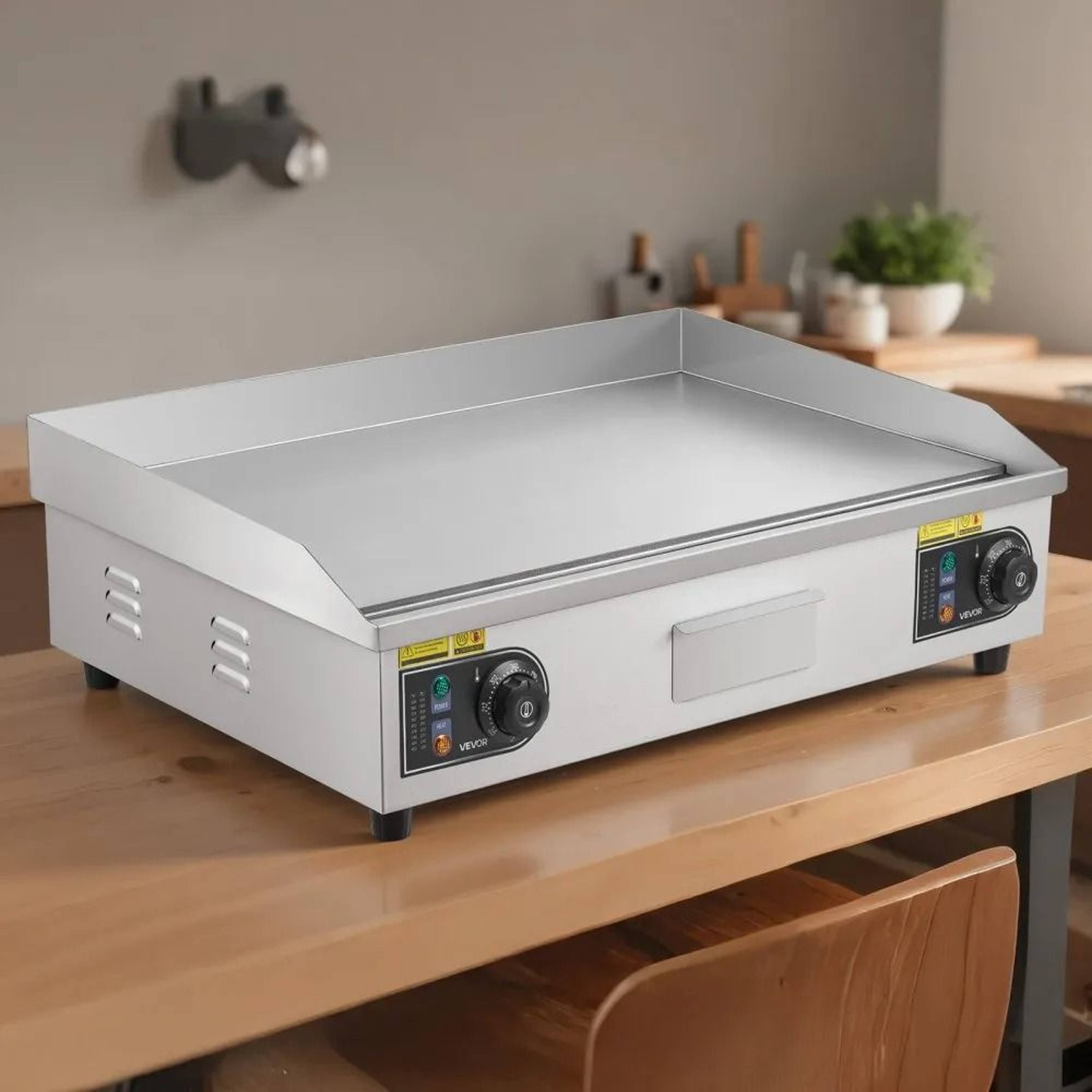 Commercial Electric Griddle 4400W Half Grooved Countertop Flat Top Grill 5