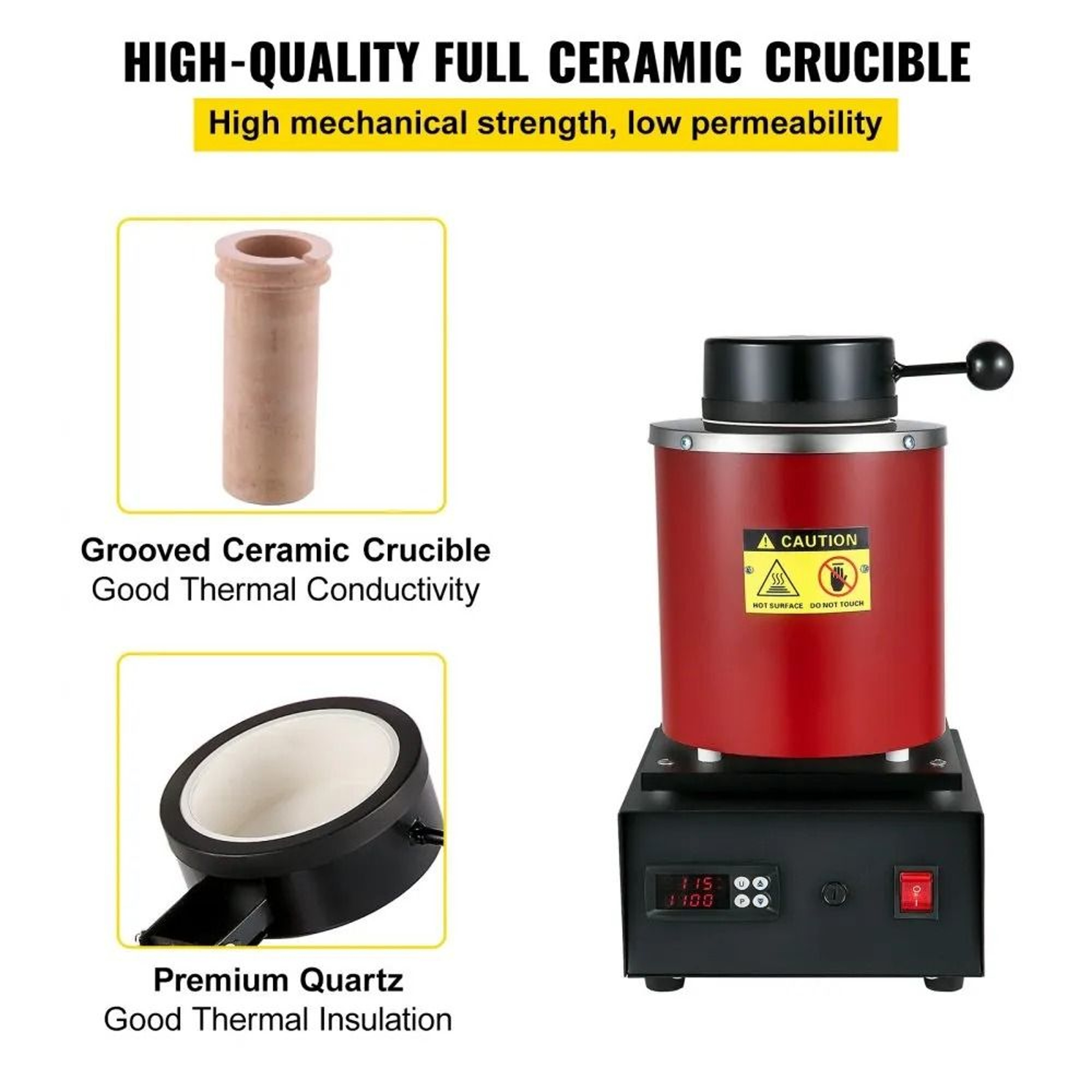 3KG Gold Melting Furnace With Digital PID Control And Complete Crucible Kit 3