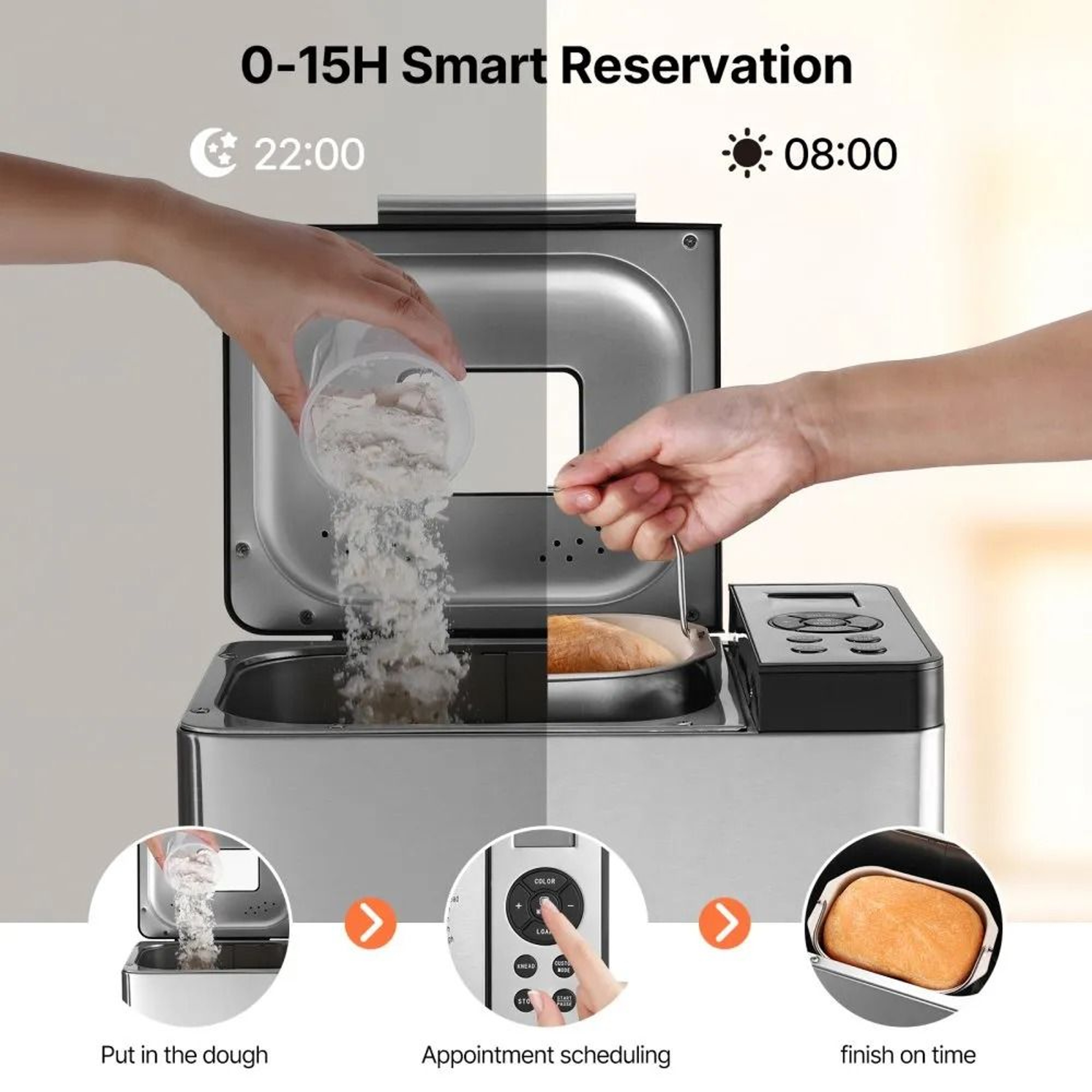 19in1 Bread Maker Machine 2LB Automatic Dough Maker With Ceramic Pan 2