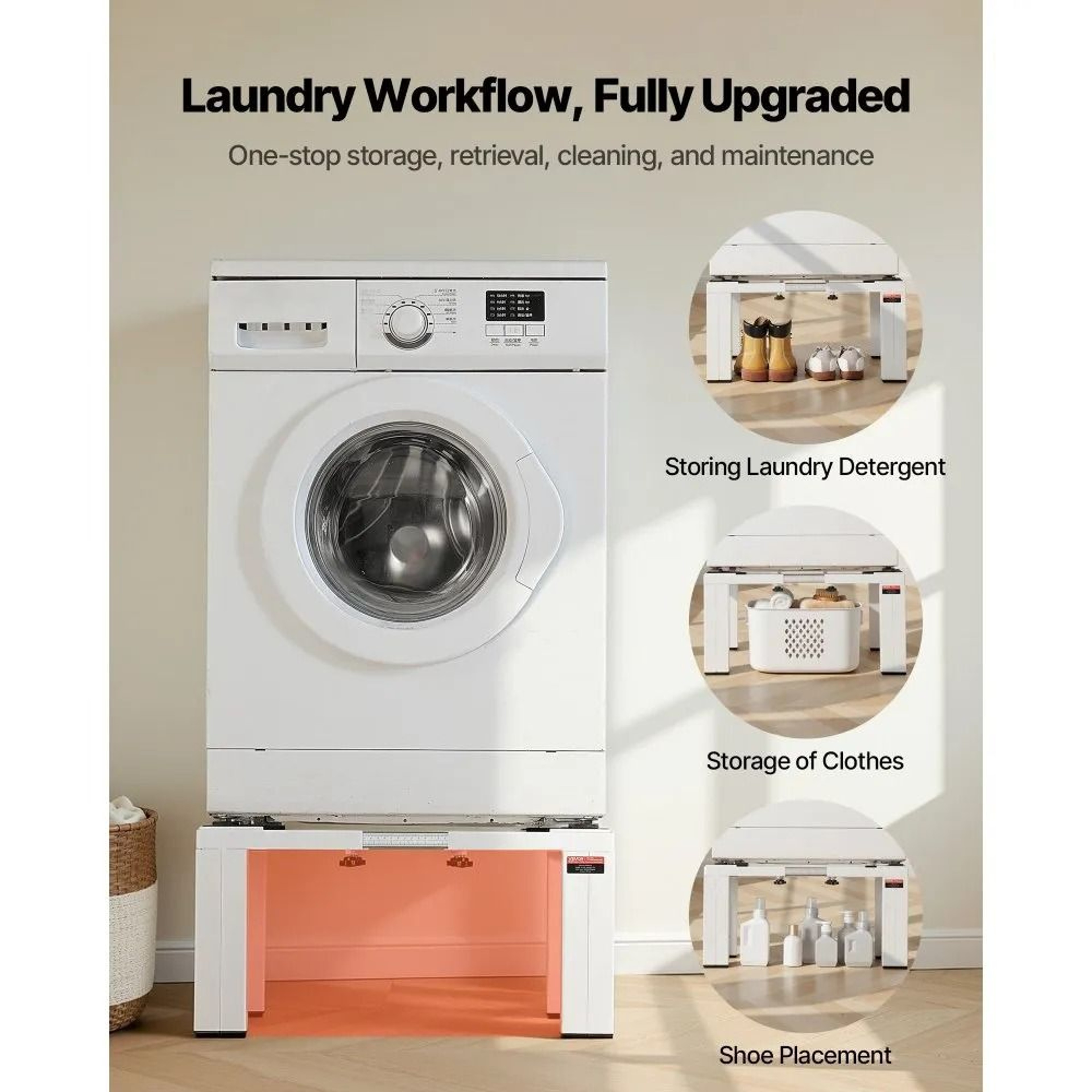 Adjustable Laundry Pedestal Washer And Dryer Stand With 1200 Lbs Capacity 1