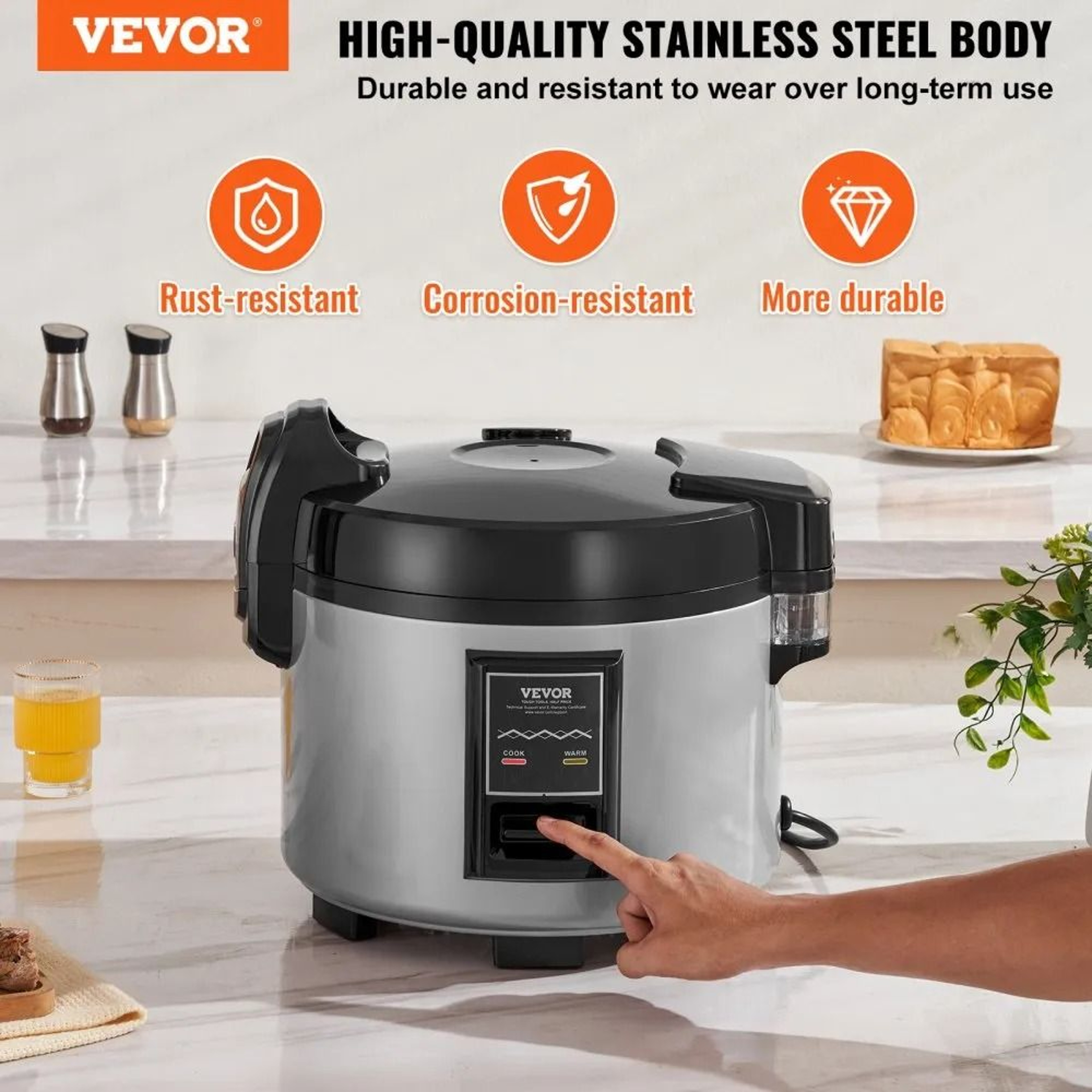 Commercial Rice Cooker 60 Cup Large Capacity Rice Warmer With Nonstick Pot 1
