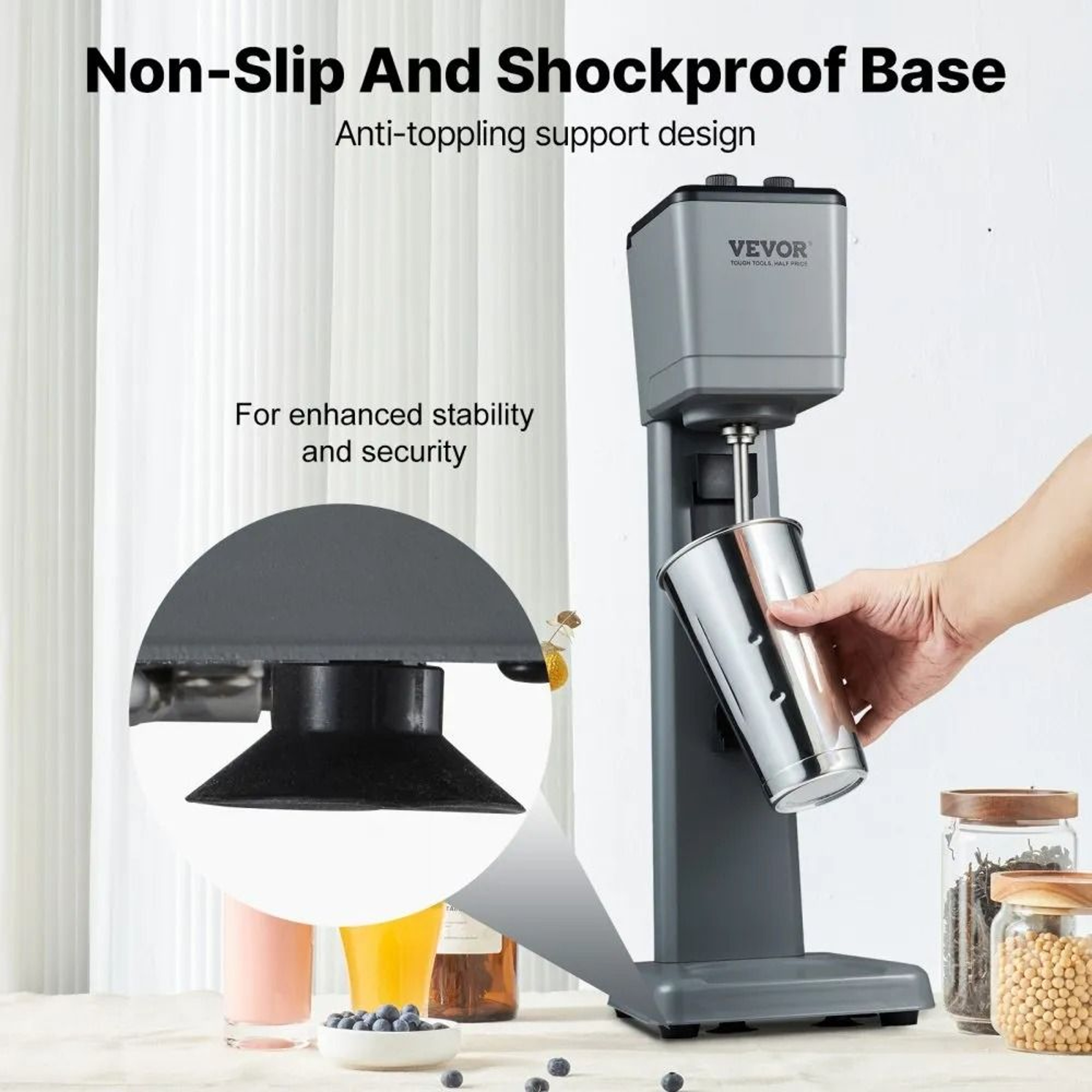 Milkshake Machine 375W Commercial Drink Mixer With Stainless Steel Cup 3