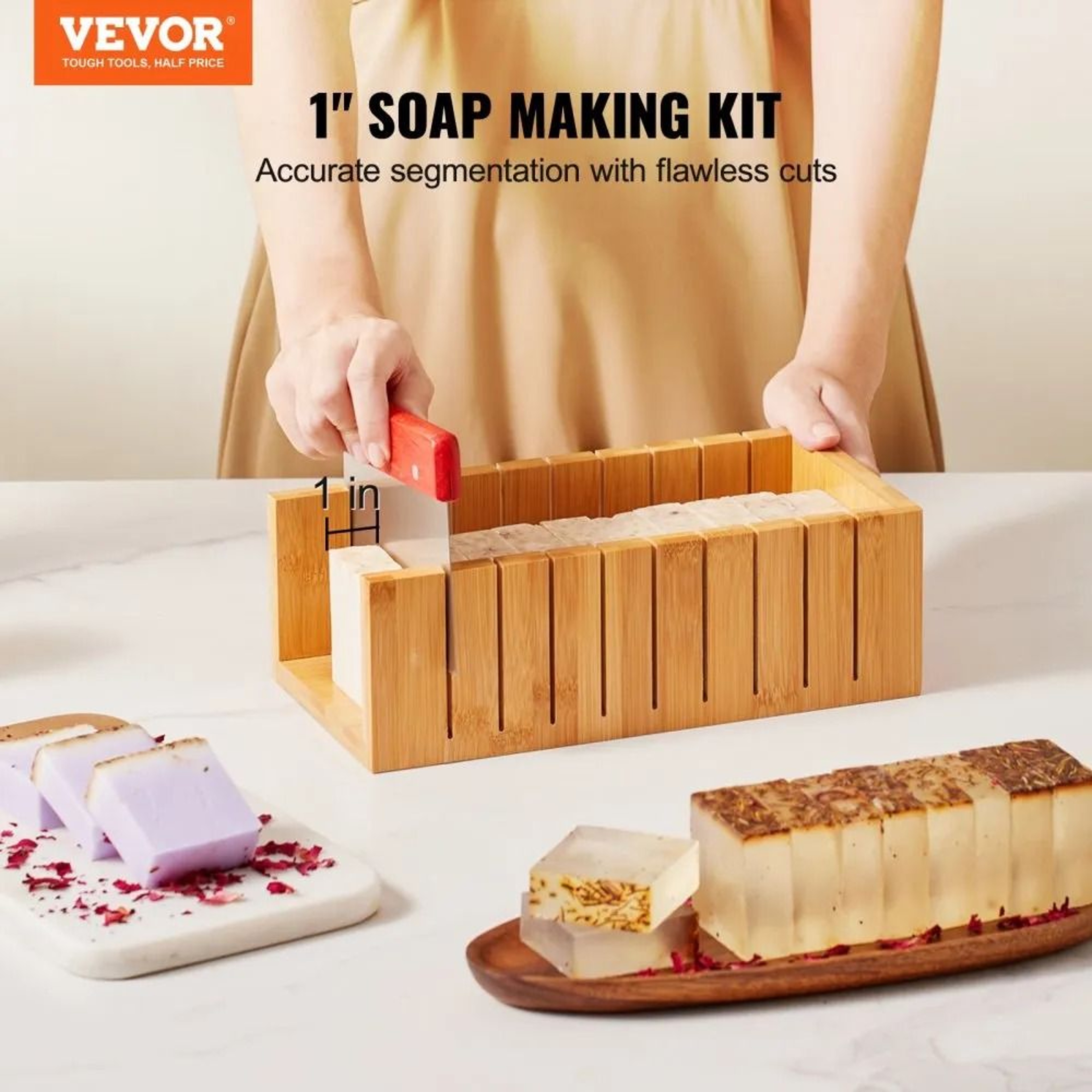 Soap Making Kit With Bamboo Cutter Box Silicone Mold And Soap Tools 5