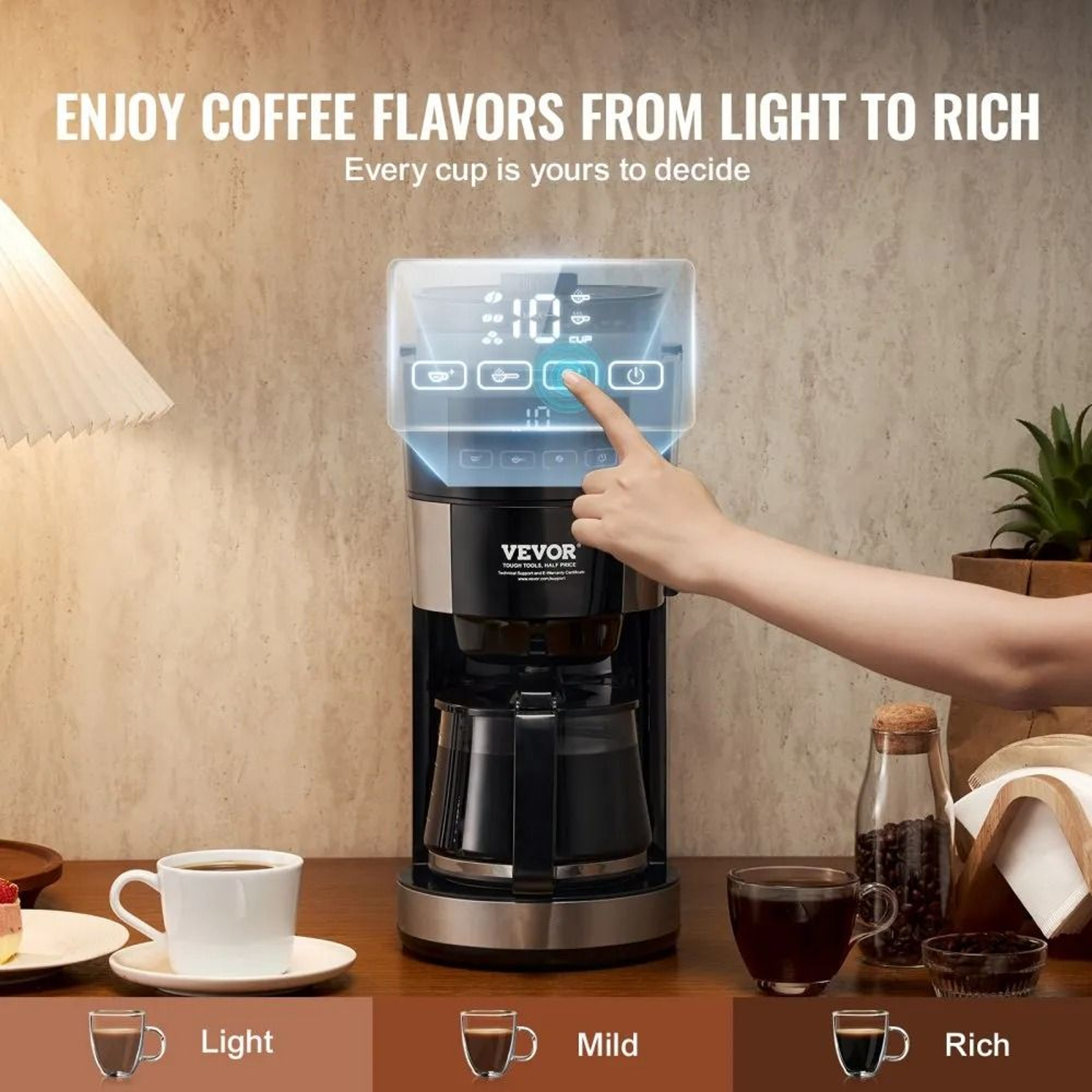 Grind And Brew Coffee Maker 10 Cup Drip Machine With Adjustable Strength 4