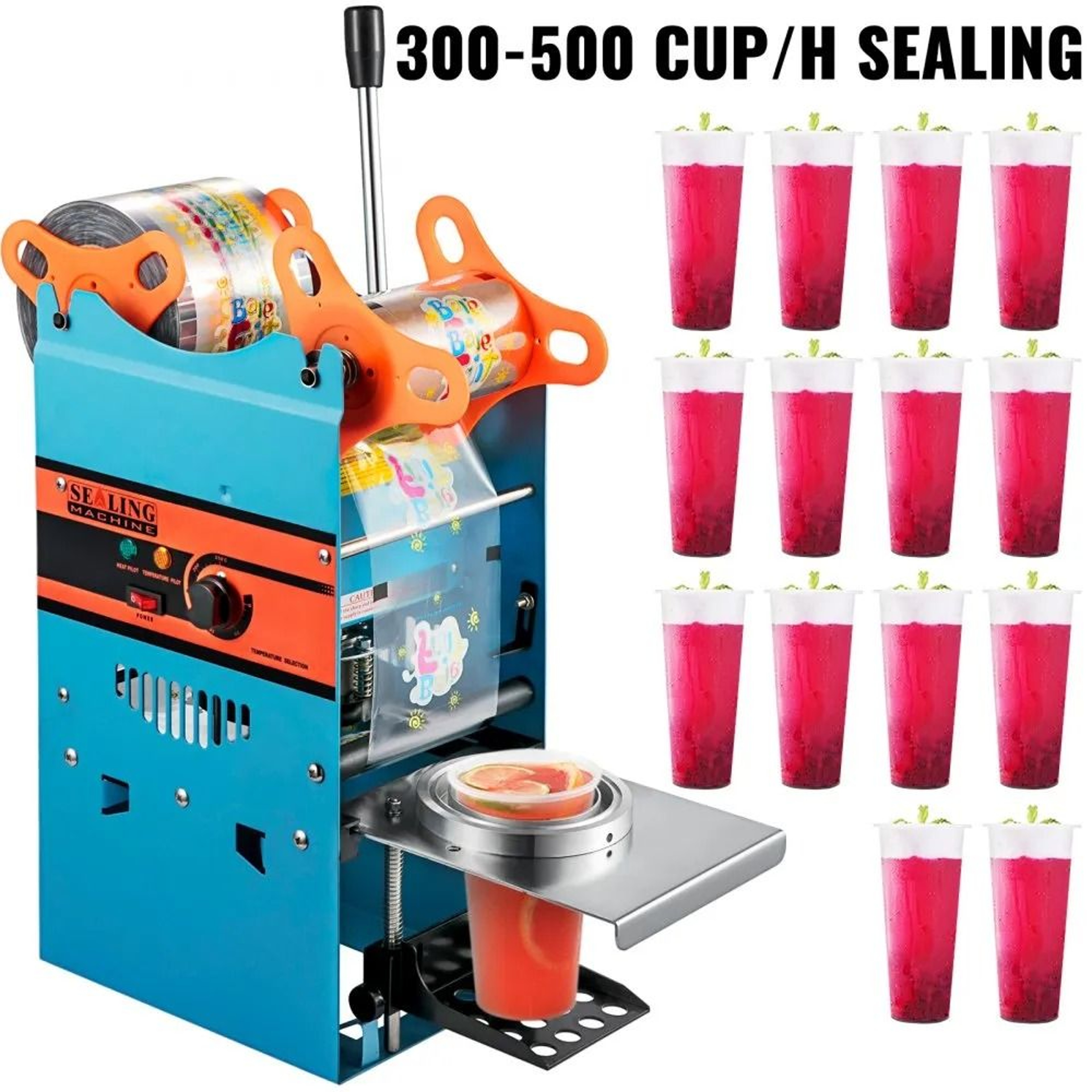 Manual Tea Cup Sealer Machine 500 Cups Hour Boba Tea Sealing Machine 2