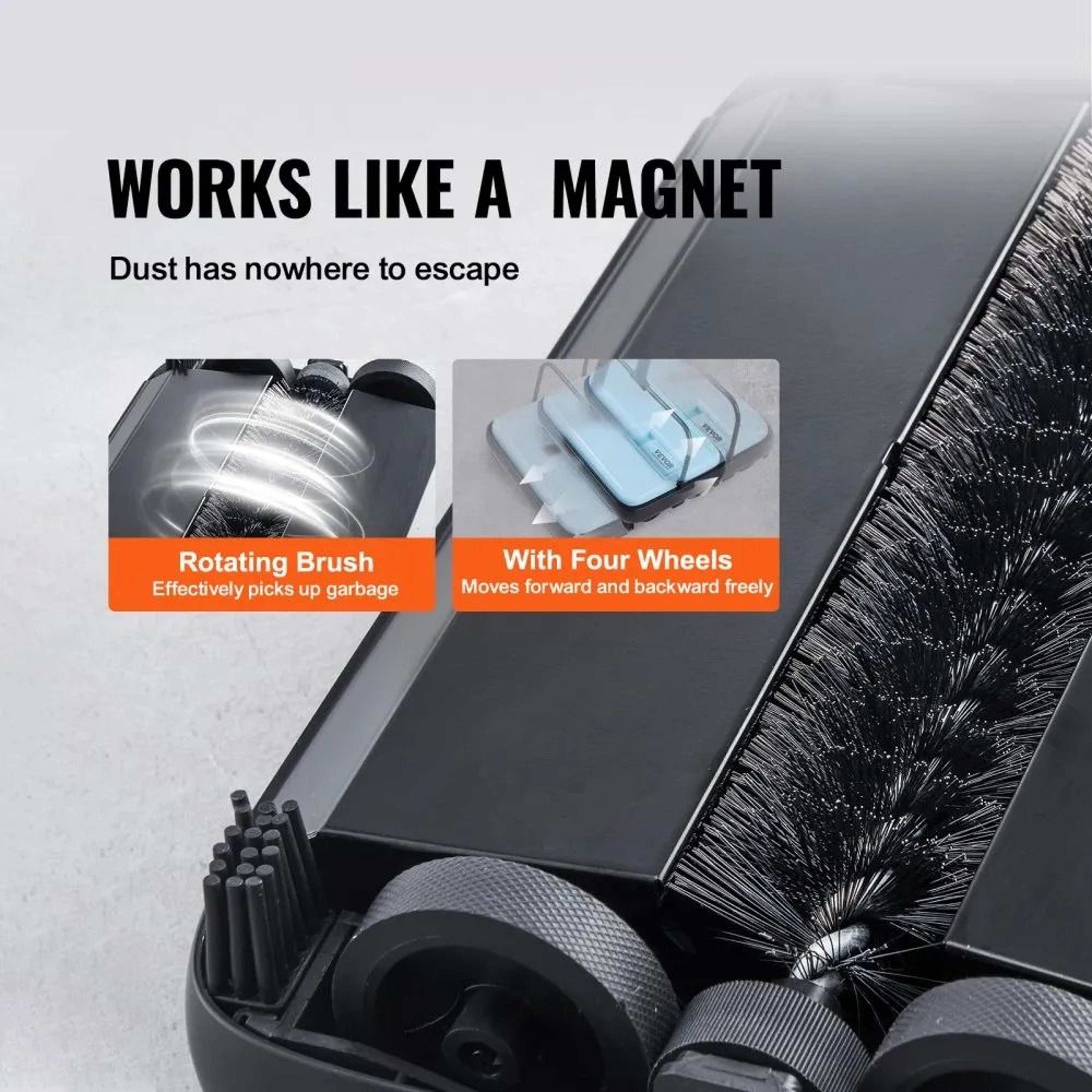 Manual Carpet Sweeper With Rotating Brush For Pet Hair Dust And Quick Floor Cleaning 5