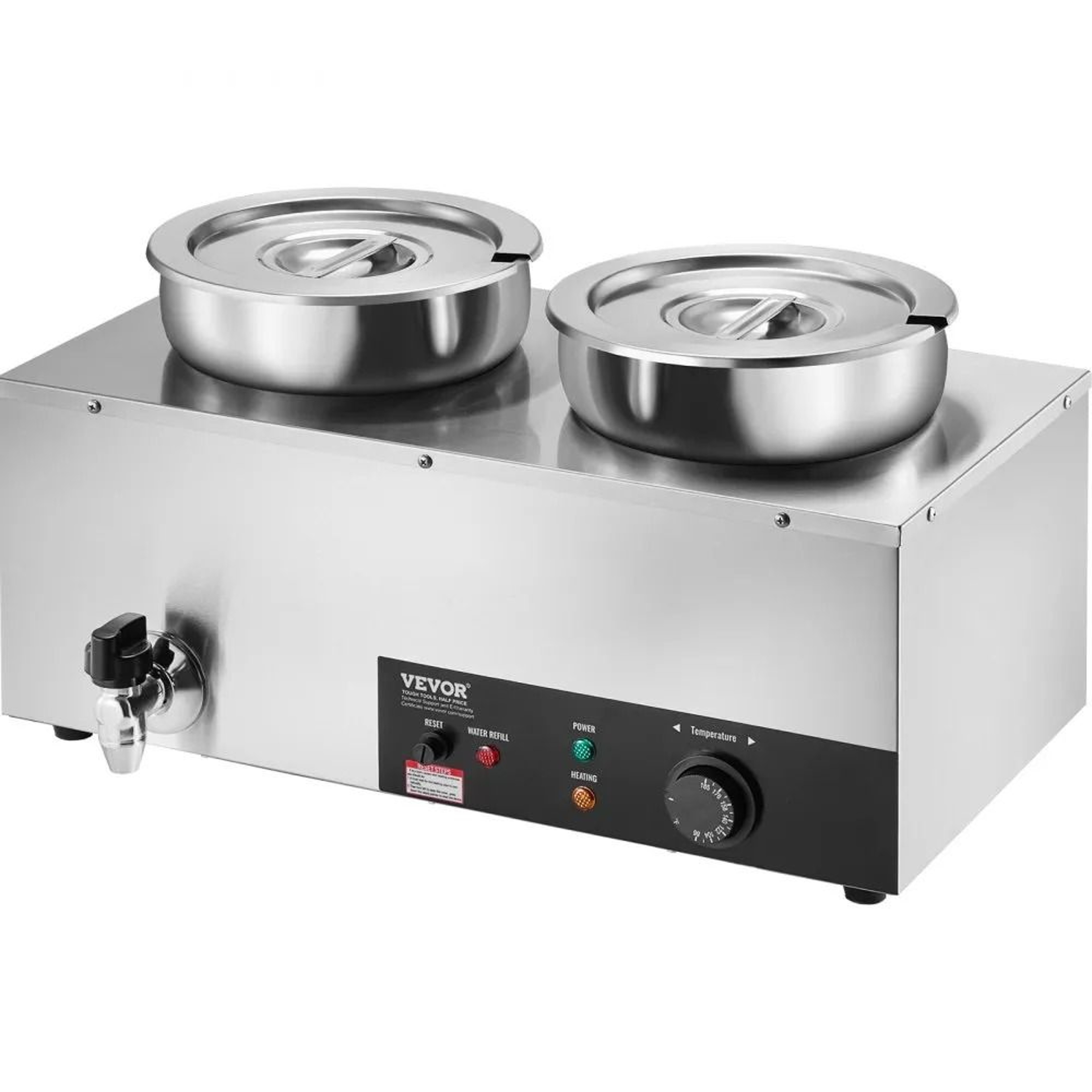 Commercial Electric Soup Warmer With Dual Stainless Steel Pots For Buffet Serving 7