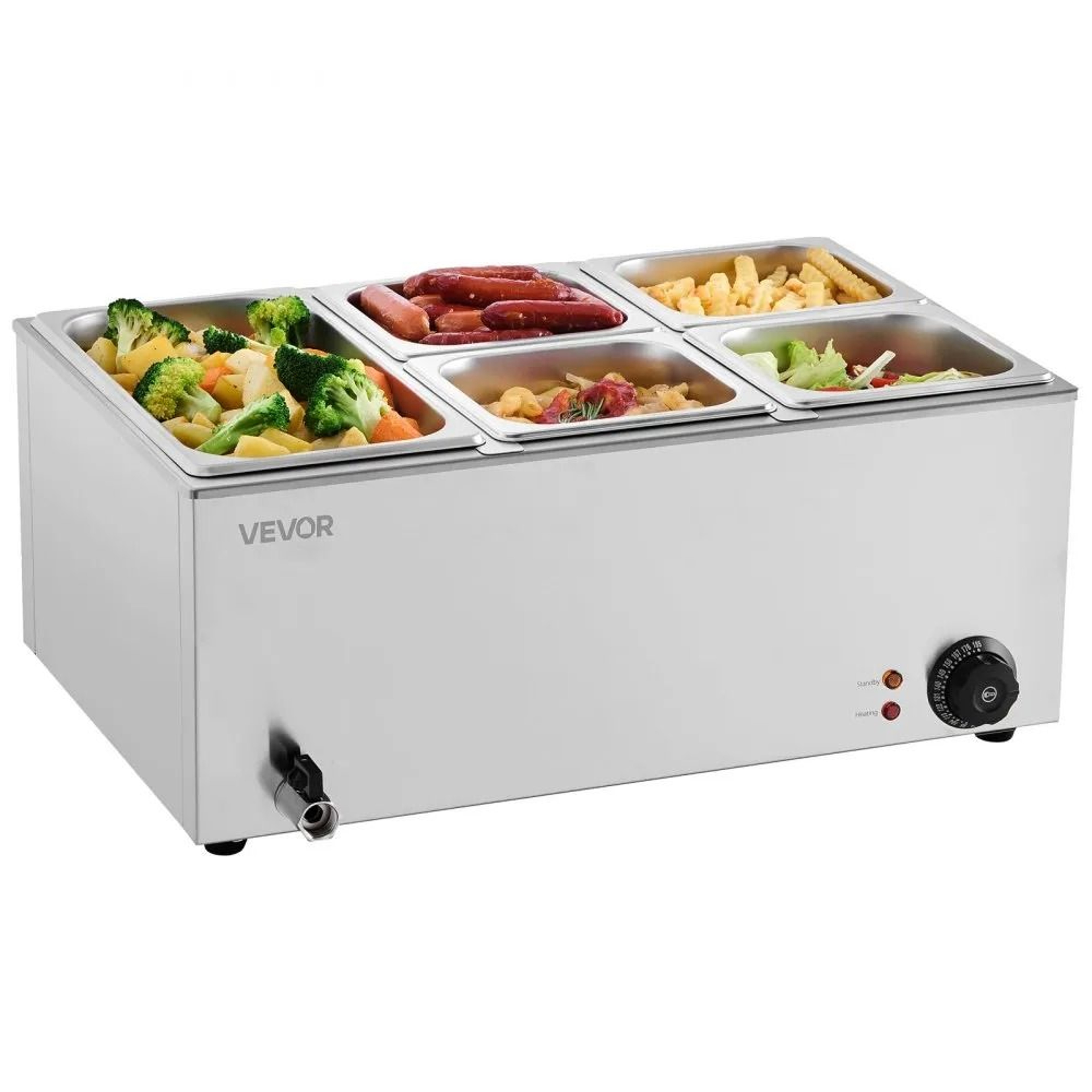 Commercial Food Warmer Steam Table 5 Pan Electric Buffet Bain Marie 9