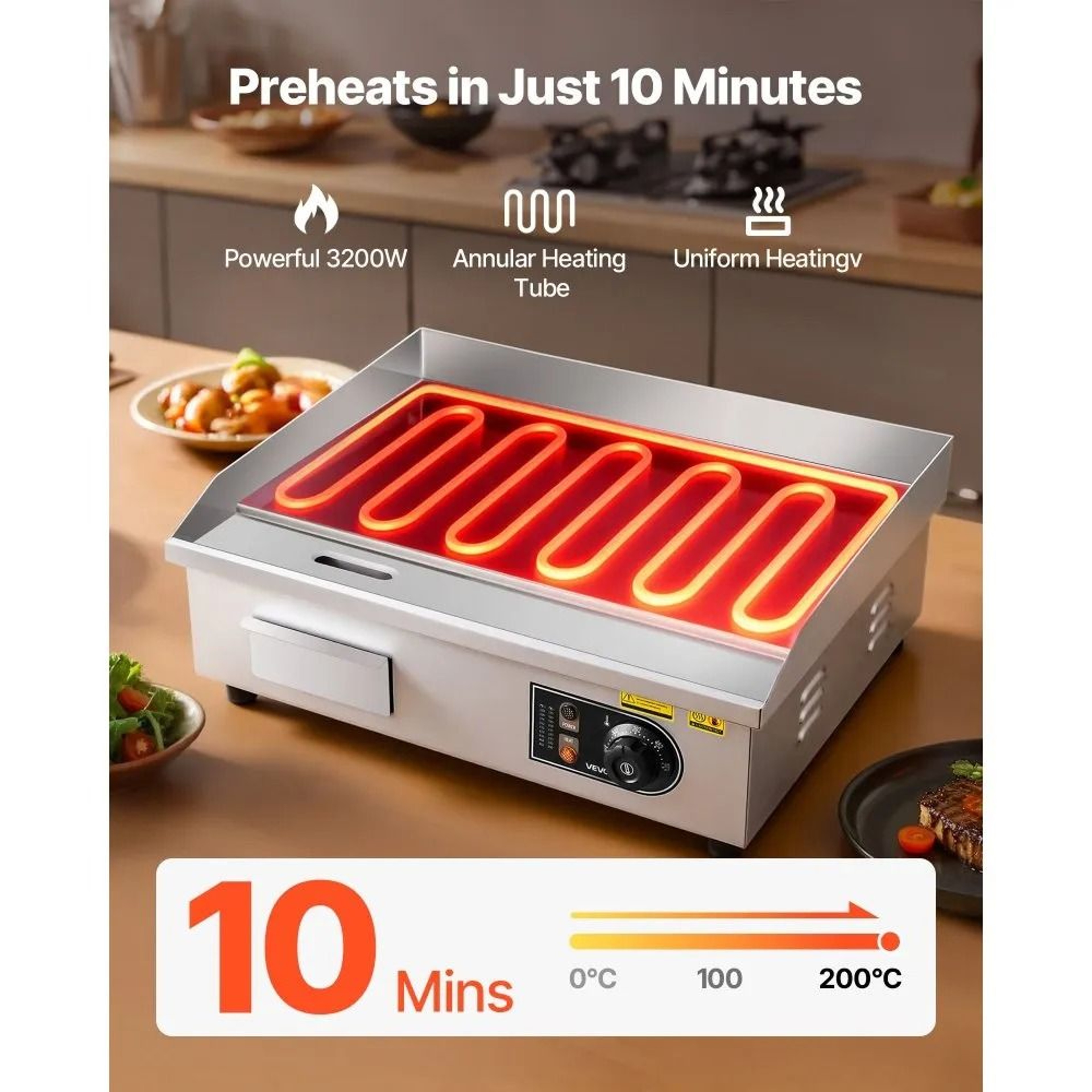Commercial Electric Griddle Flat Top Grill For Restaurant And Home Cooking 3