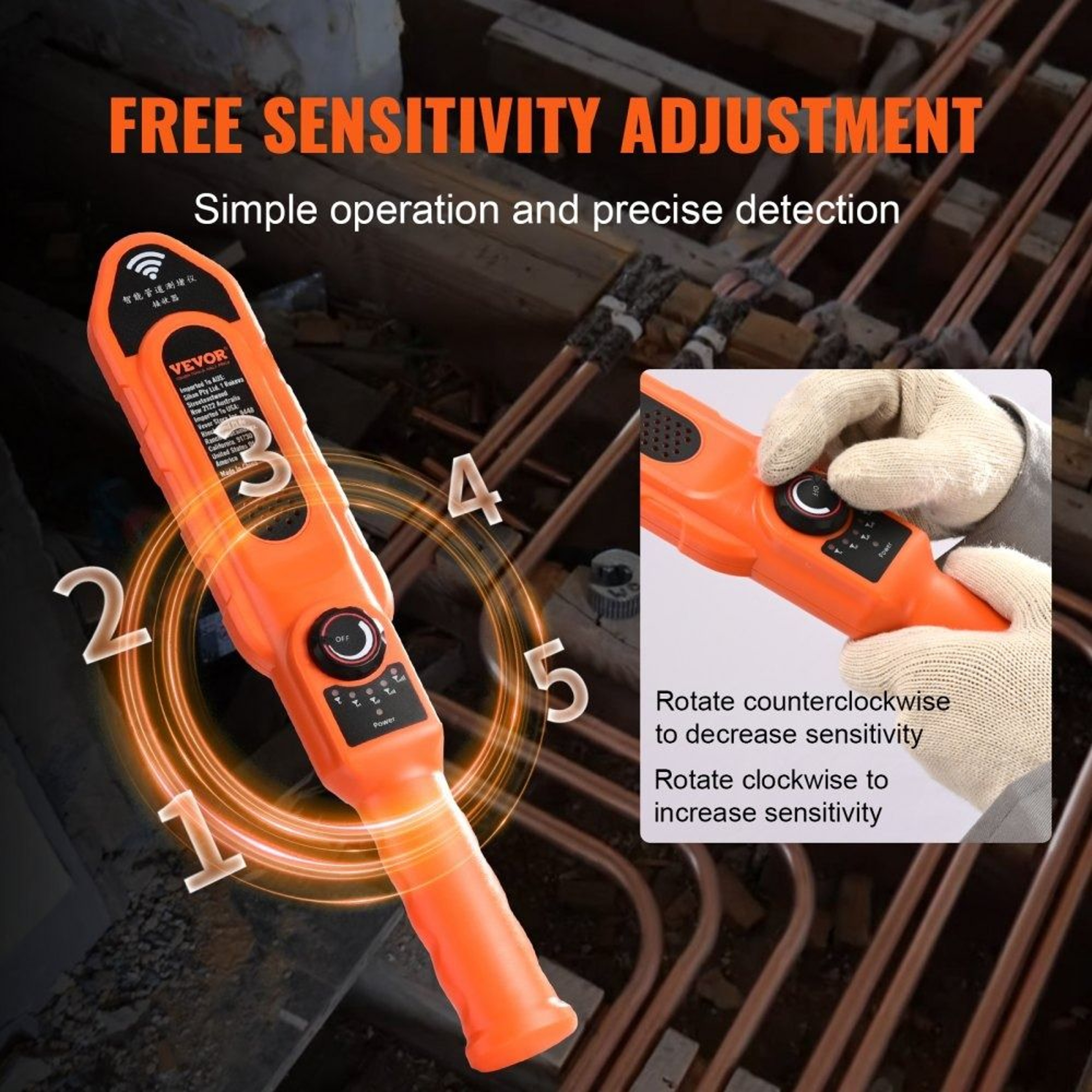 Underground Pipe Locator 100ft PVC Pipe Blockage Detector 3