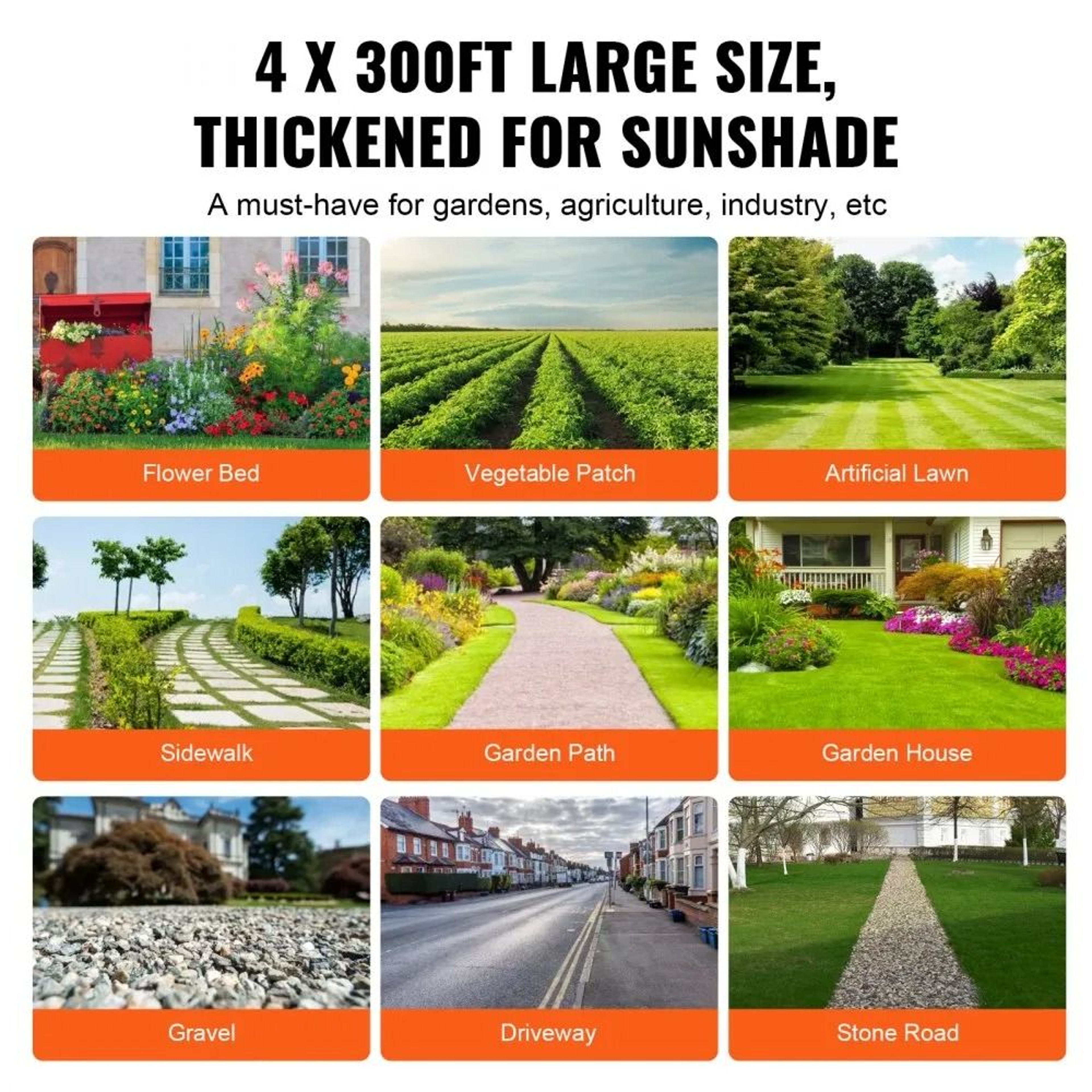 Heavy Duty Weed Barrier Landscape Fabric Woven Weed Control Mat 6