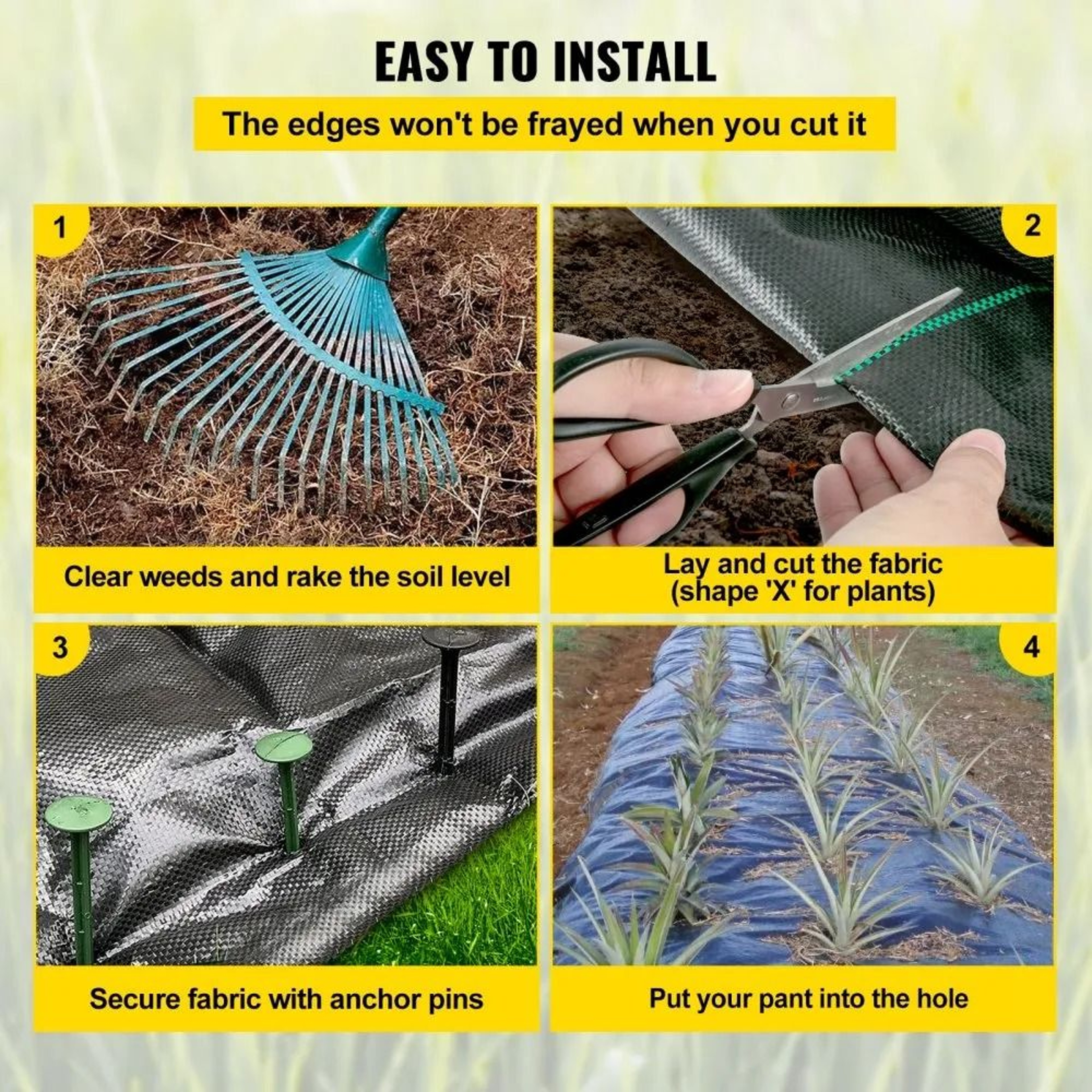 Heavy Duty Weed Barrier Landscape Fabric 3ft X 300ft Ground Cover Mat 4