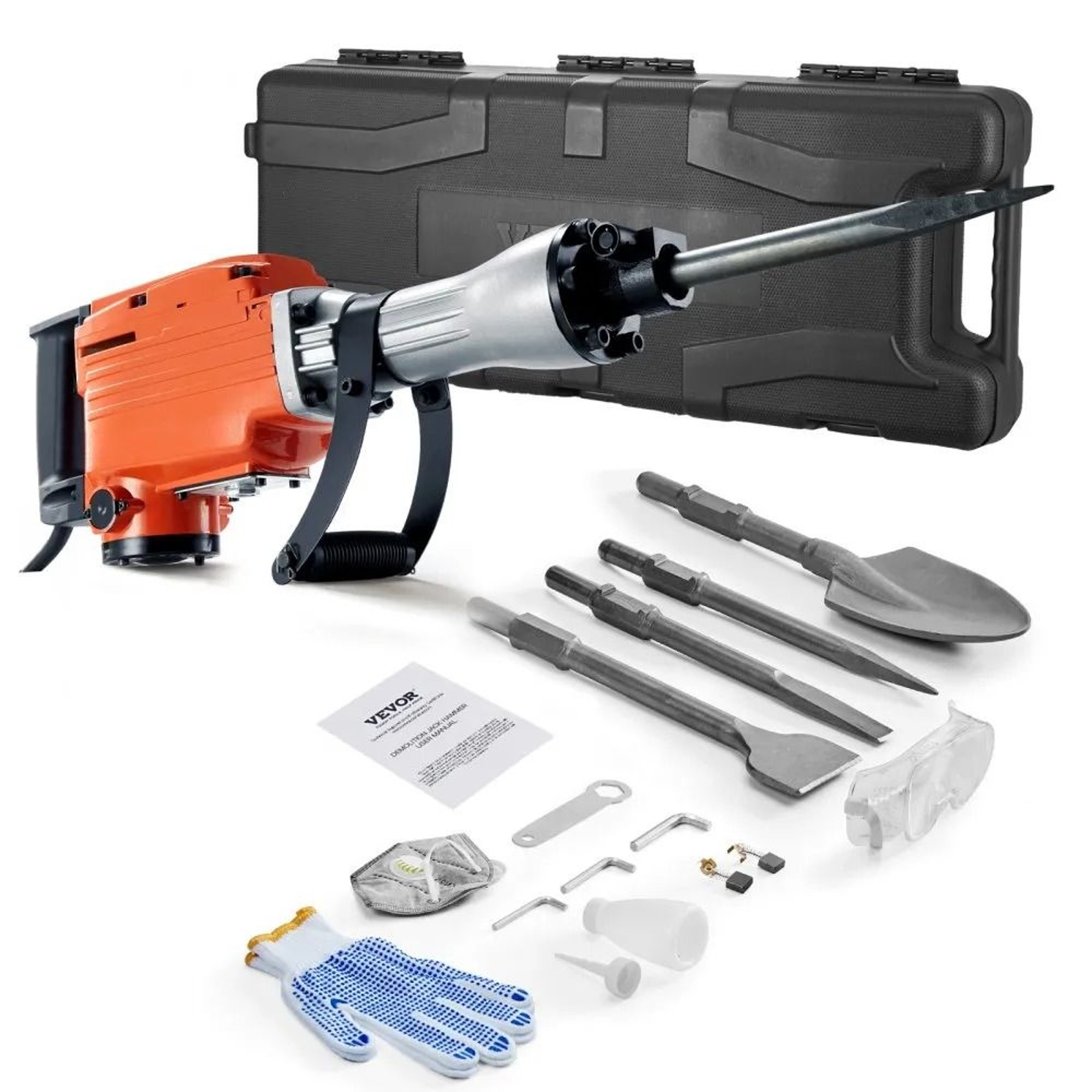 2200W Demolition Jack Hammer Concrete Breaker With Chisels 8
