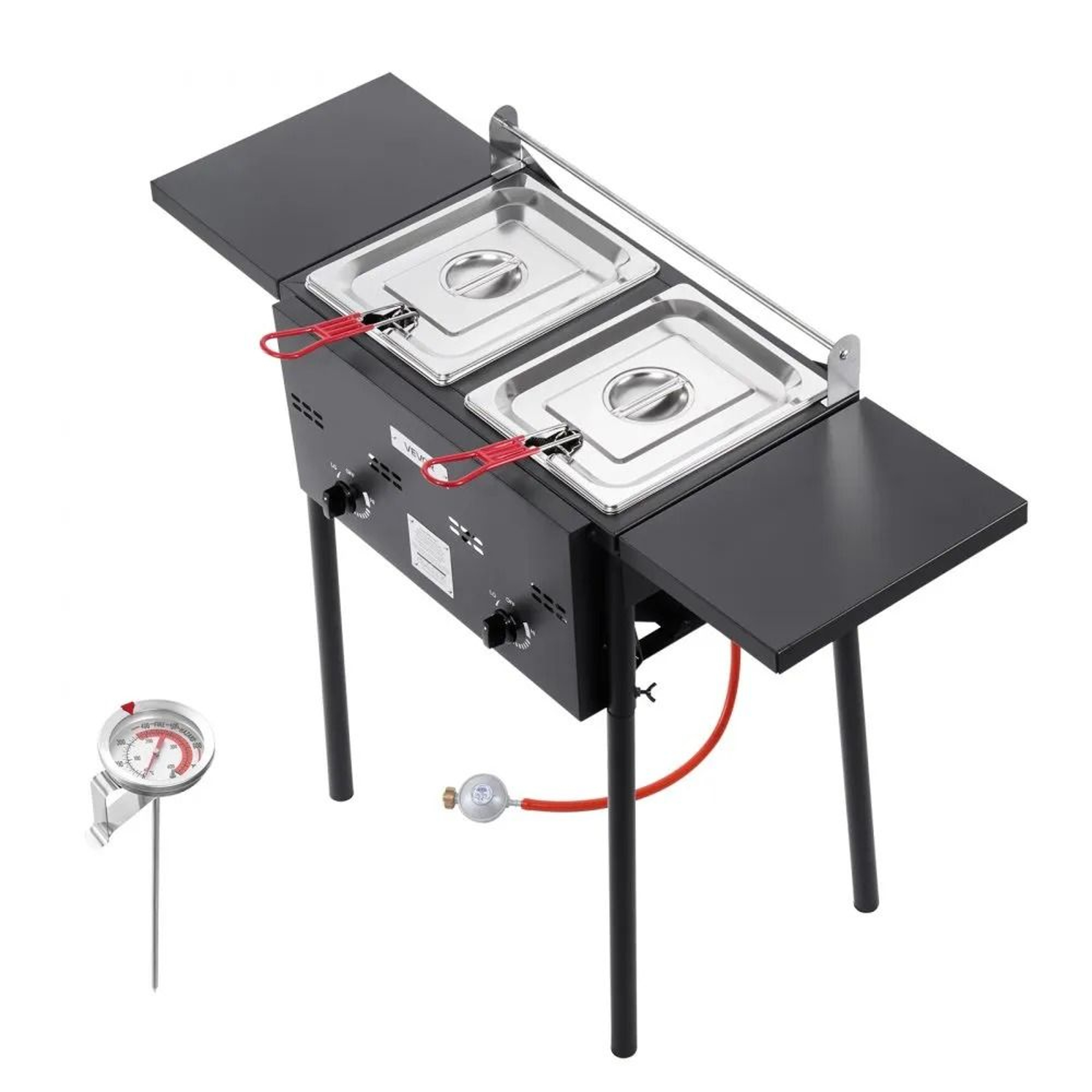 Outdoor Propane Deep Fryer Dual Tank Commercial 16 QT Cooker 8