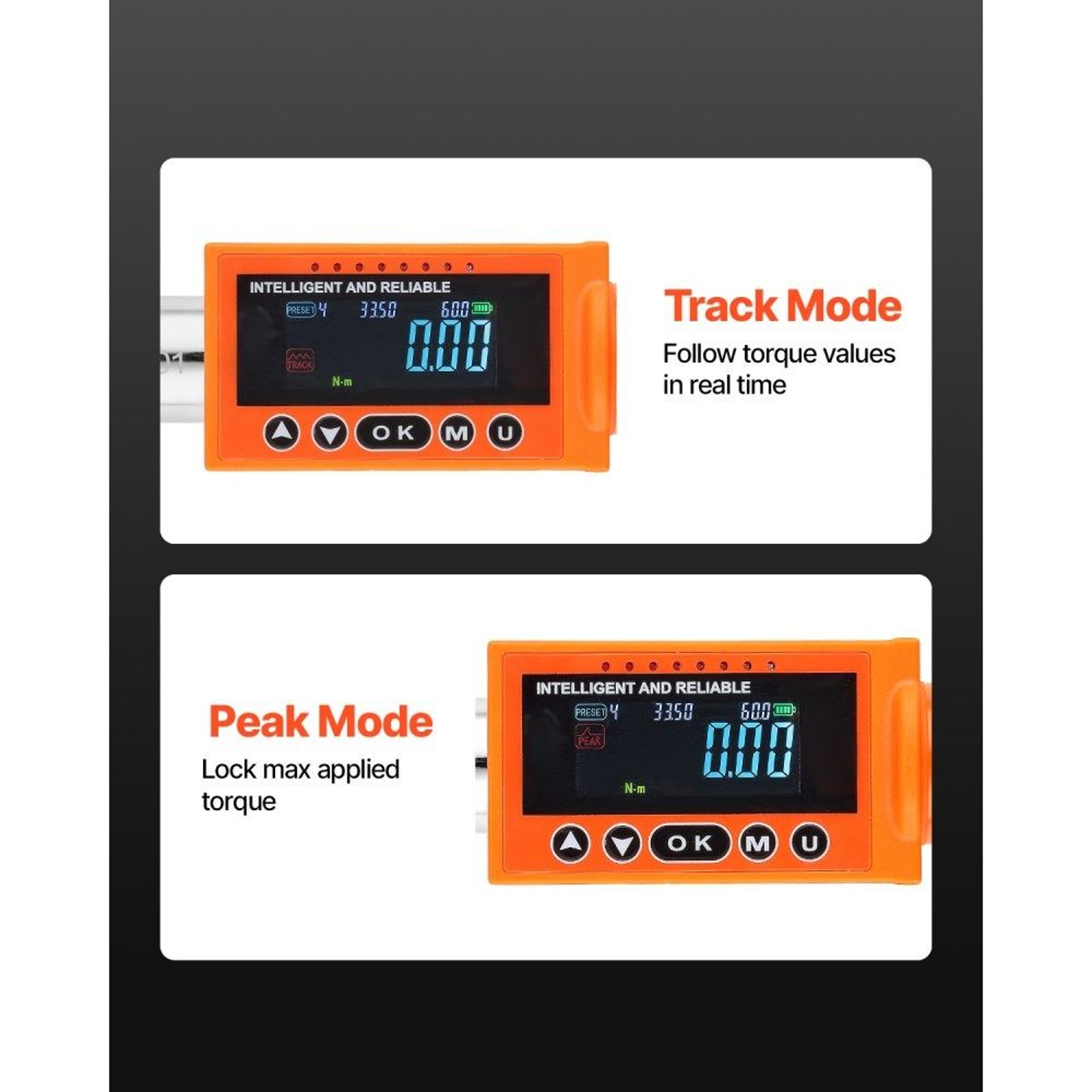 Digital Torque Wrench Set 2 Piece High Accuracy Electronic Torque Tool 7