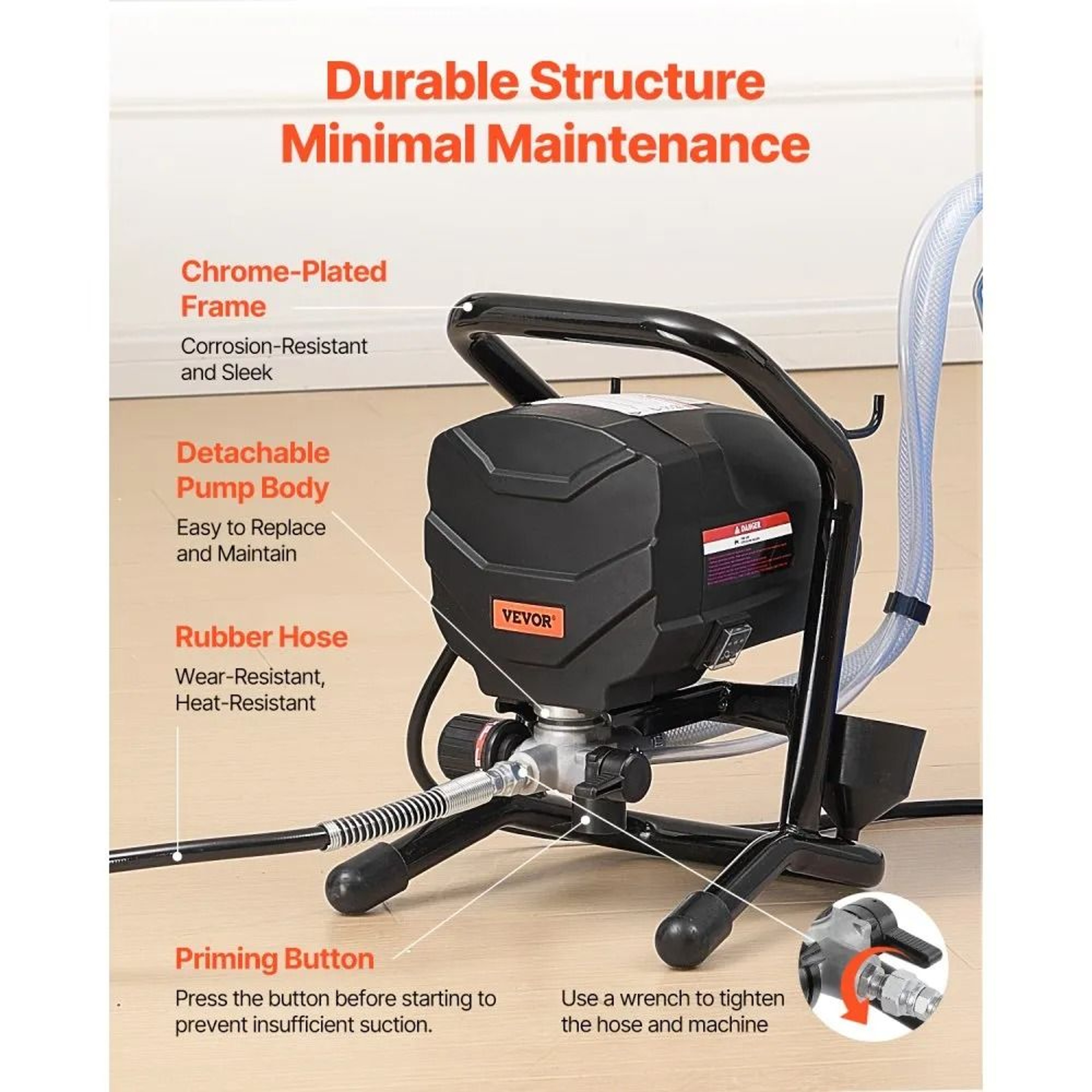 Stand Airless Paint Sprayer 650W 3000PSI Electric Paint Sprayer Machine For Home Projects 5