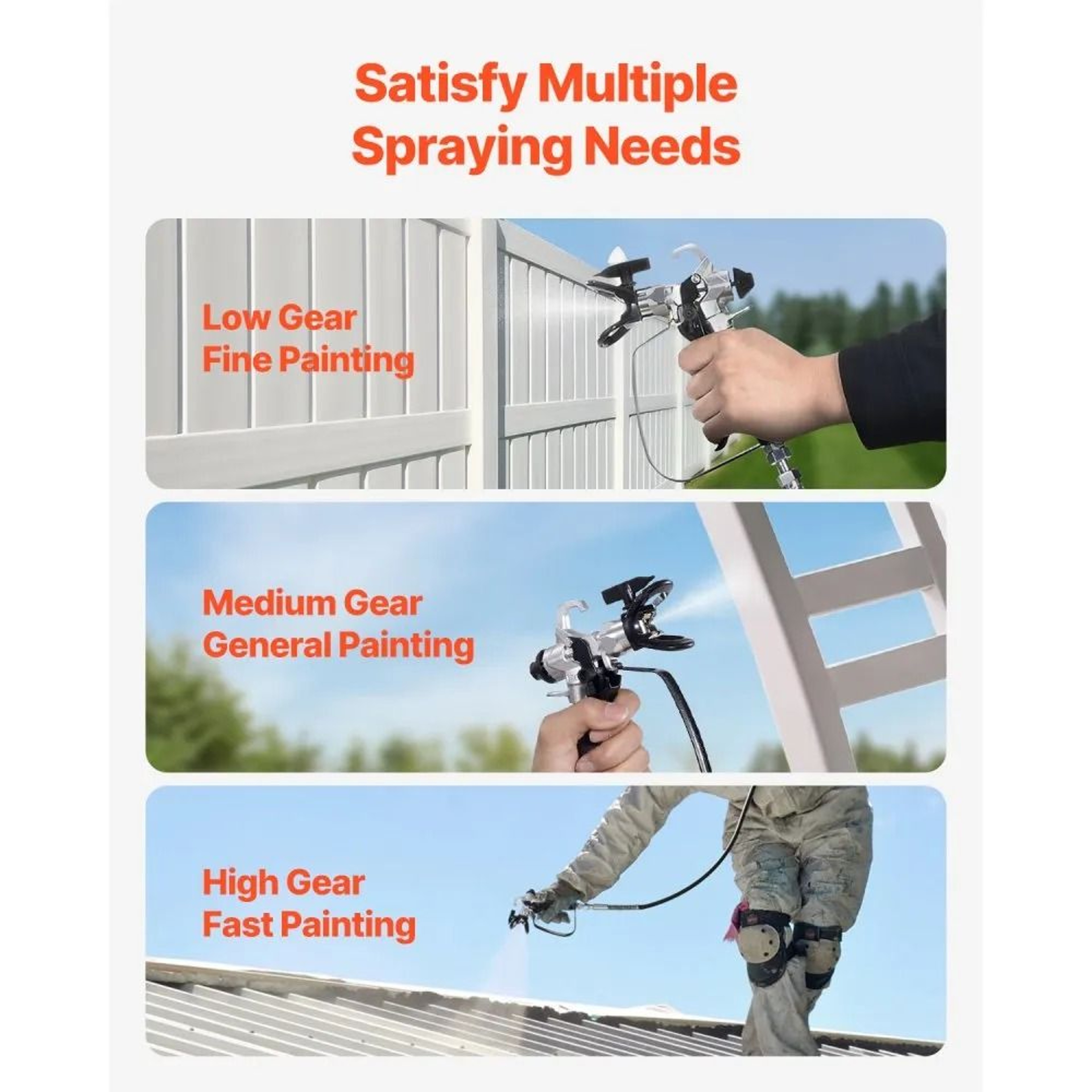 Stand Airless Paint Sprayer 650W 3000PSI Electric Paint Sprayer Machine For Home Projects 2