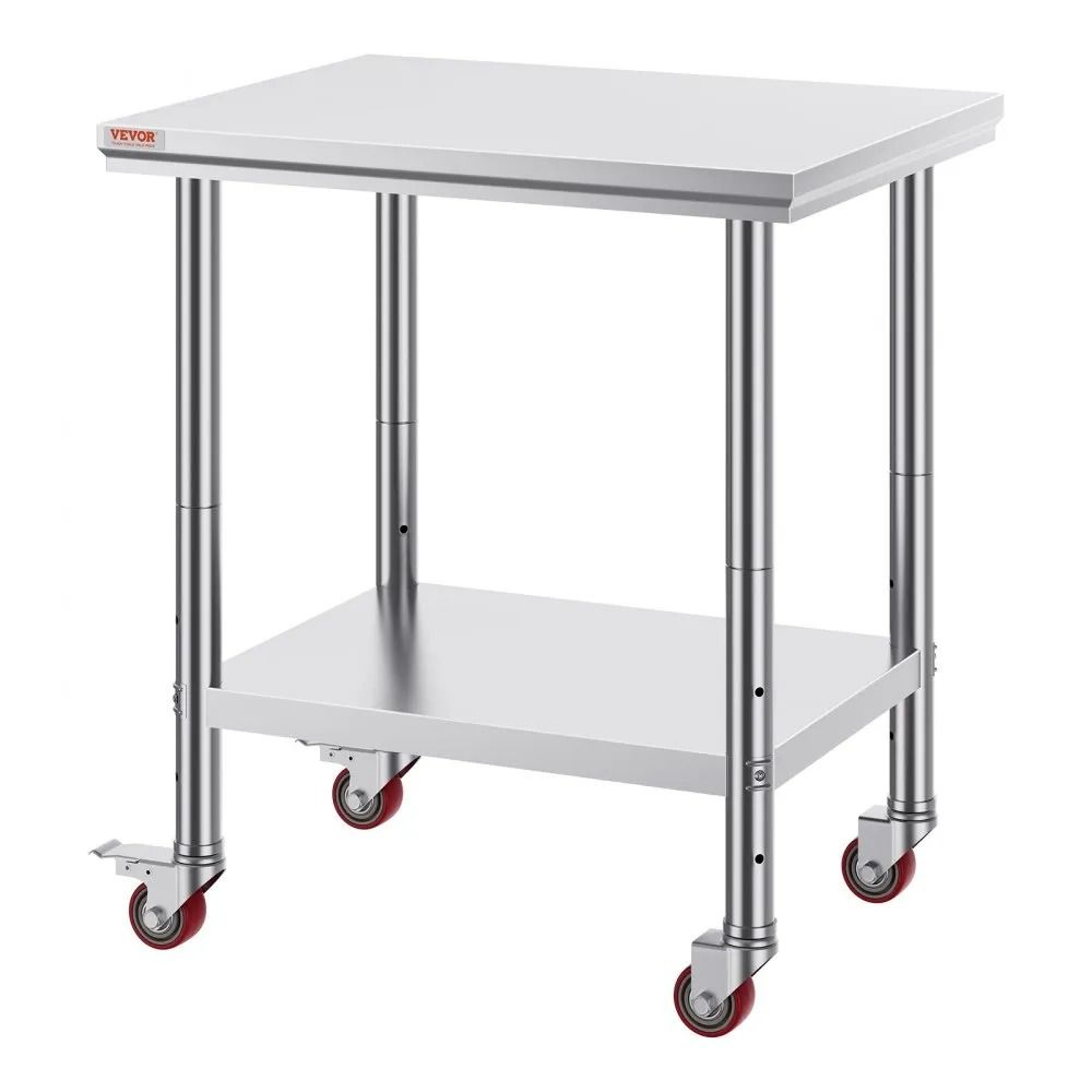 Stainless Steel Kitchen Work Table With Wheels 700 LBS Heavy Duty Prep Station 10