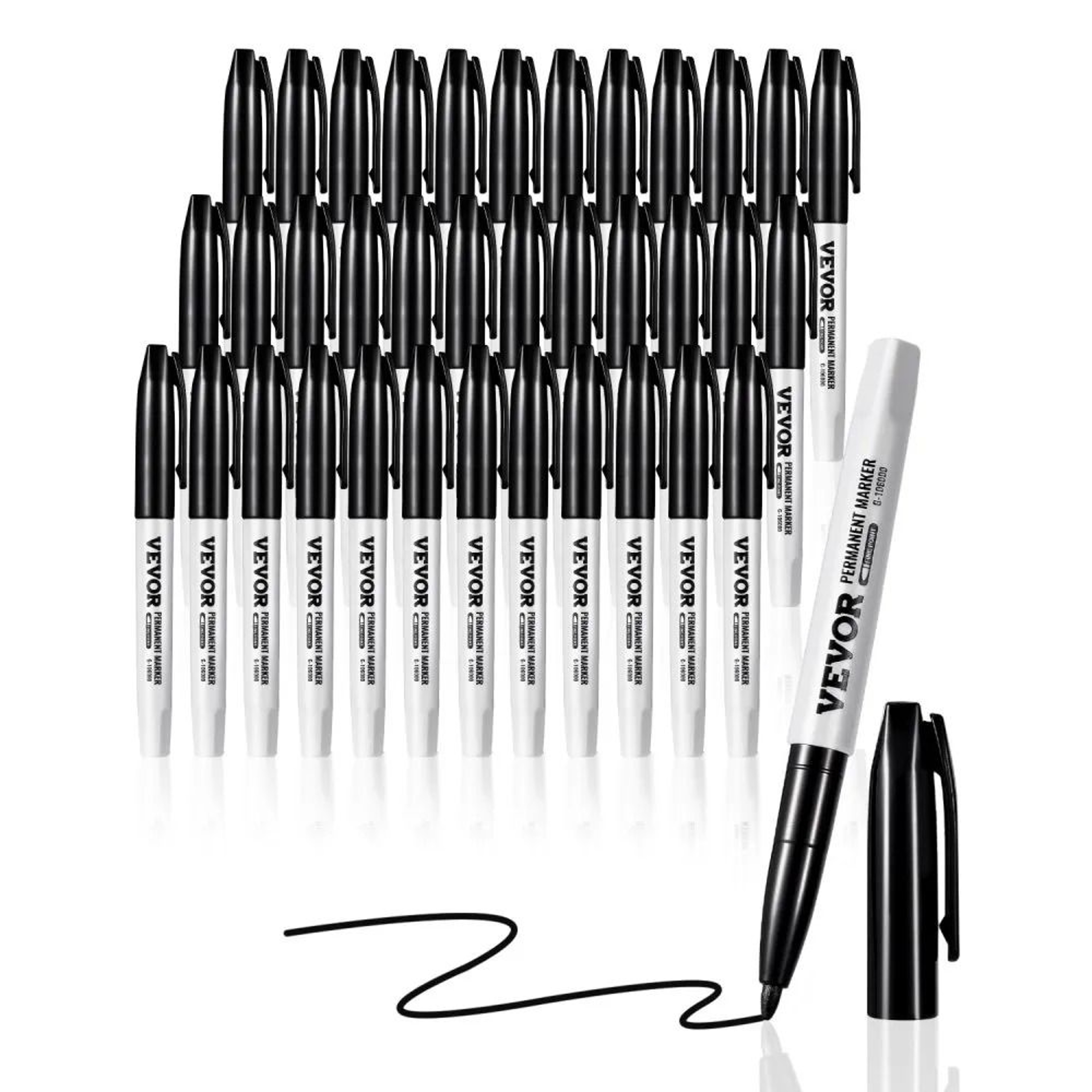 36 Pack Black Permanent Markers Fine Point Waterproof Quick Dry Ink Pens 0