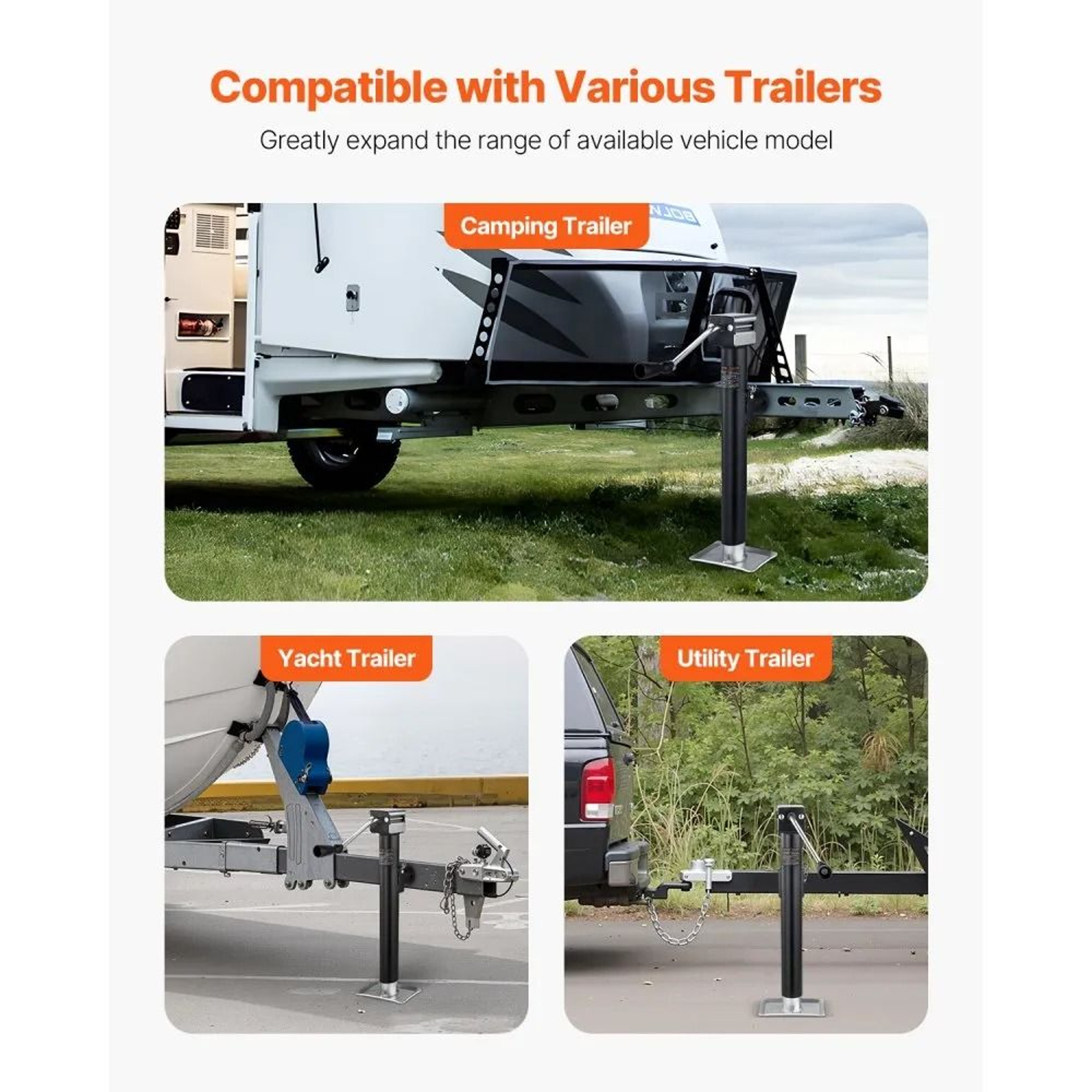 Heavy Duty Trailer Jack 5000 Lbs Weld On Swivel Jack With 15 Inch Travel 3