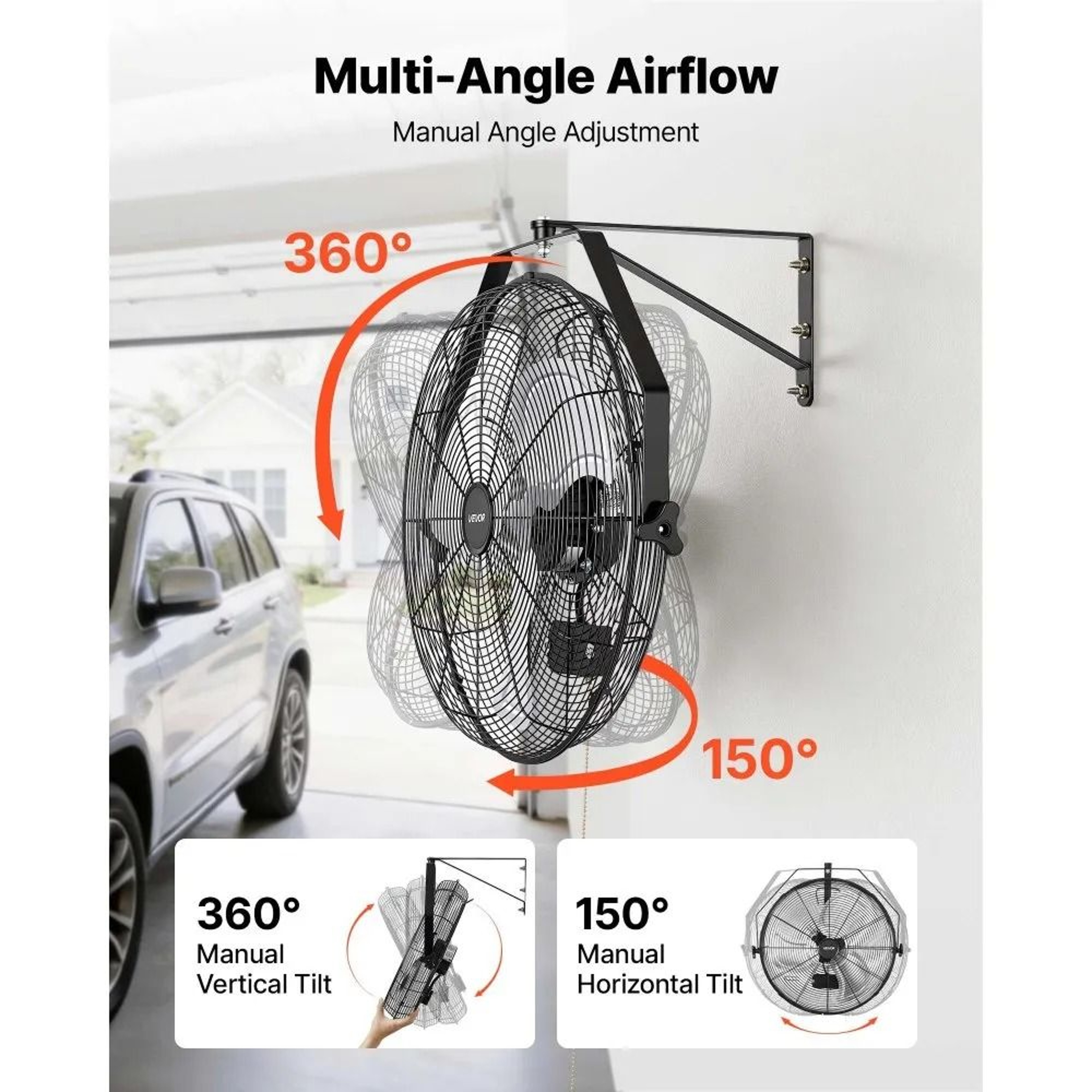 20 Inch Wall Mount Fan With Powerful Airflow For Garage Workshop And Commercial Cooling 6