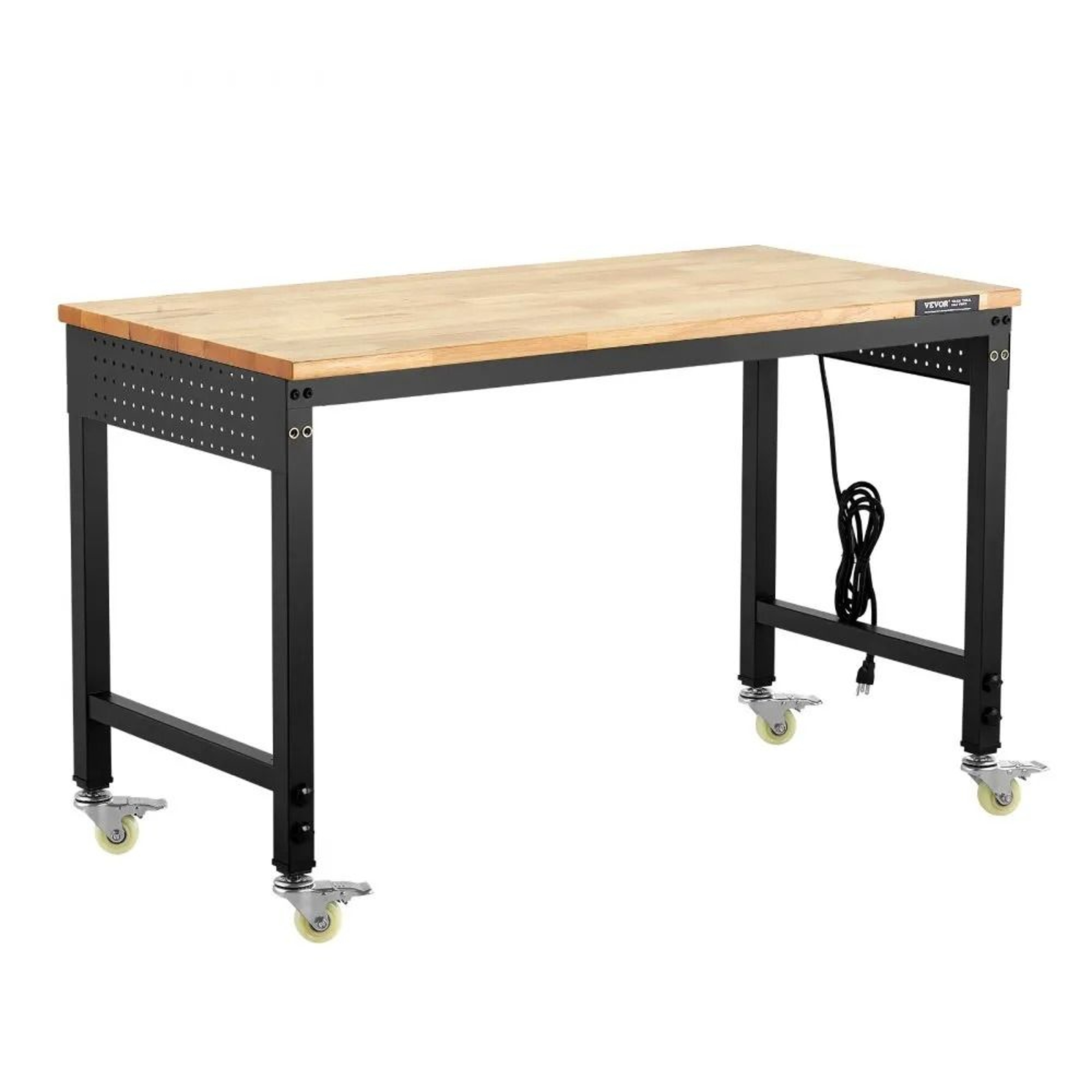 48 Inch Adjustable Workbench With Power Outlet Pegboard And Wheels 8