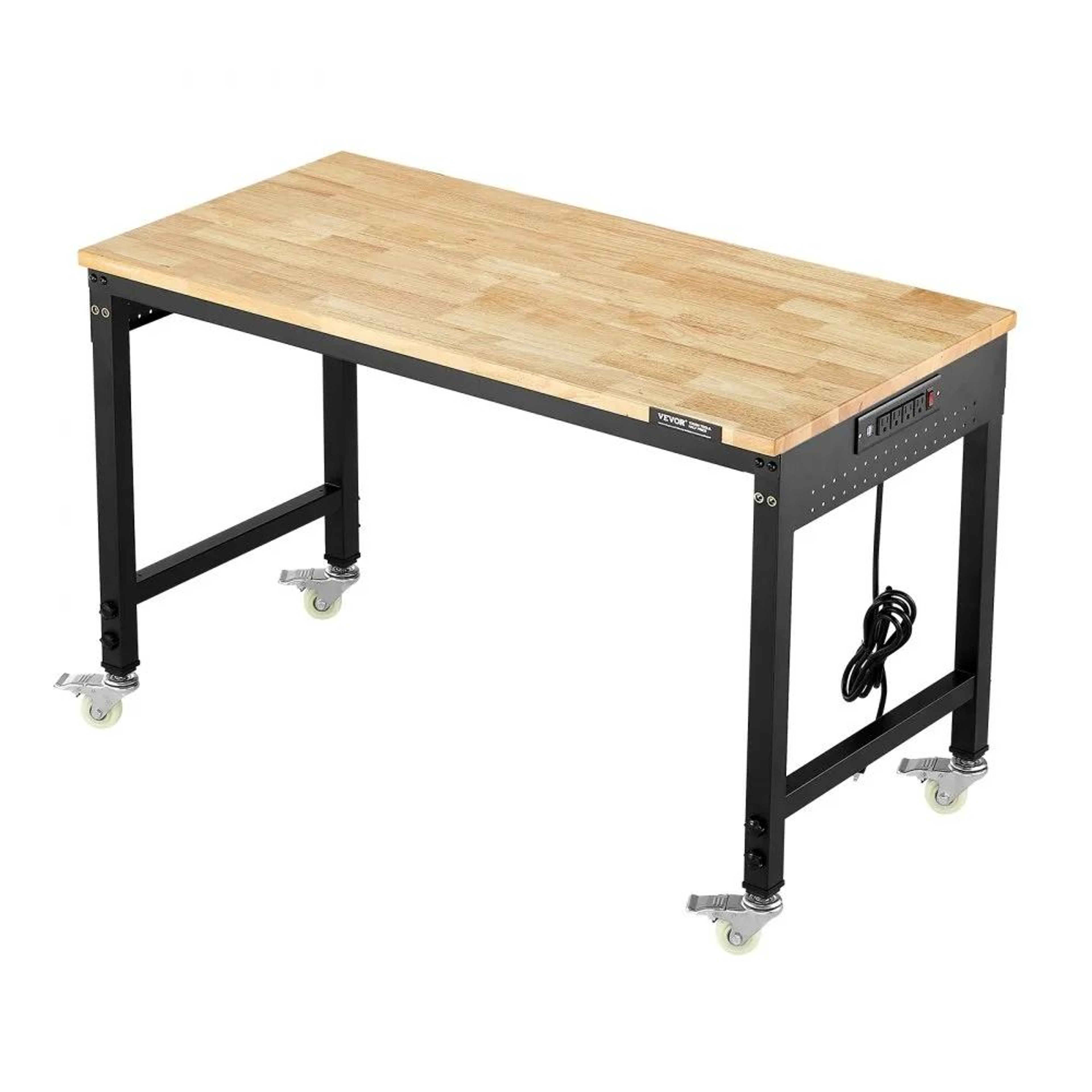 48 Inch Adjustable Workbench With Power Outlet Pegboard And Wheels 7