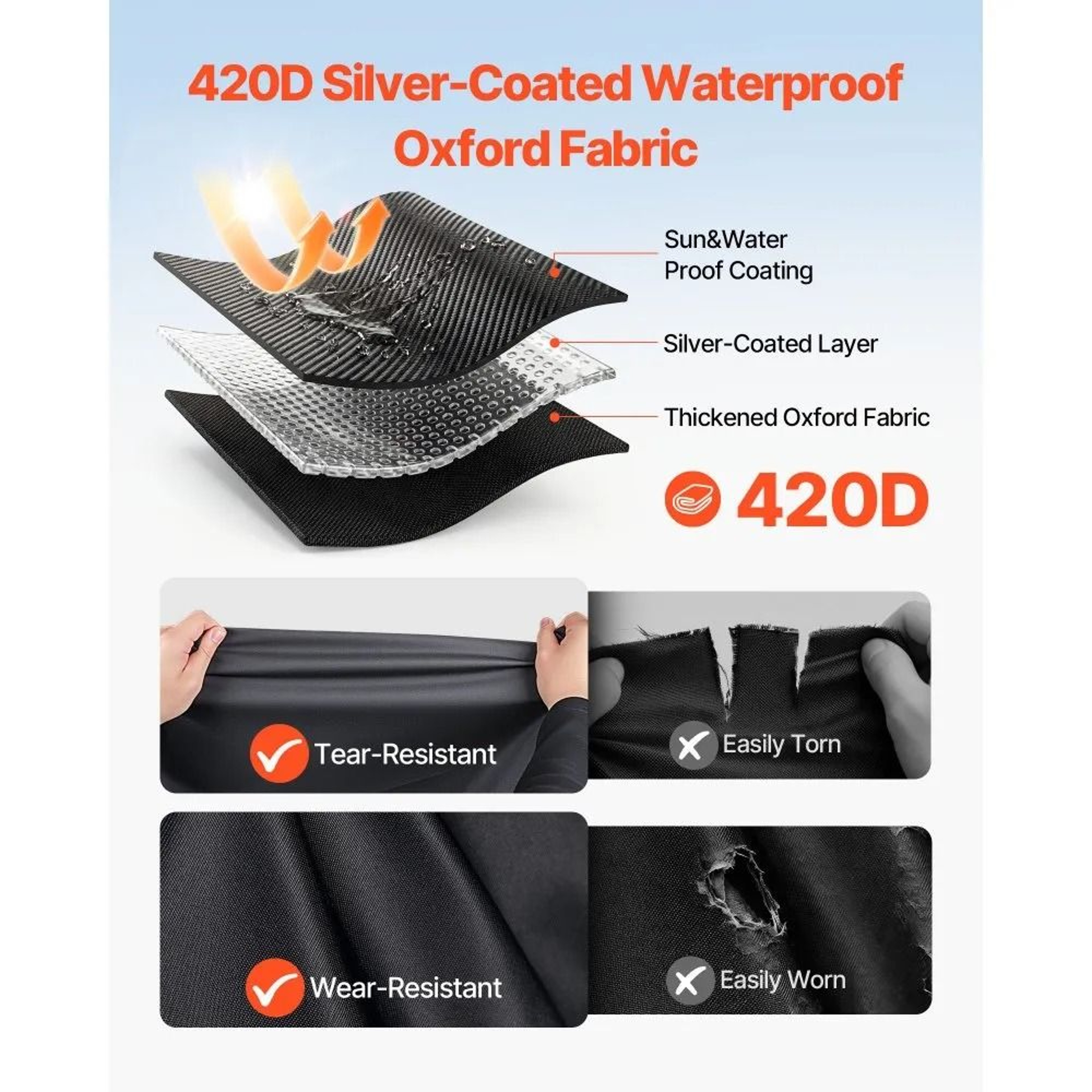 Golf Cart Cover Full Coverage 224 Passenger Waterproof 420D Oxford Fabric 3