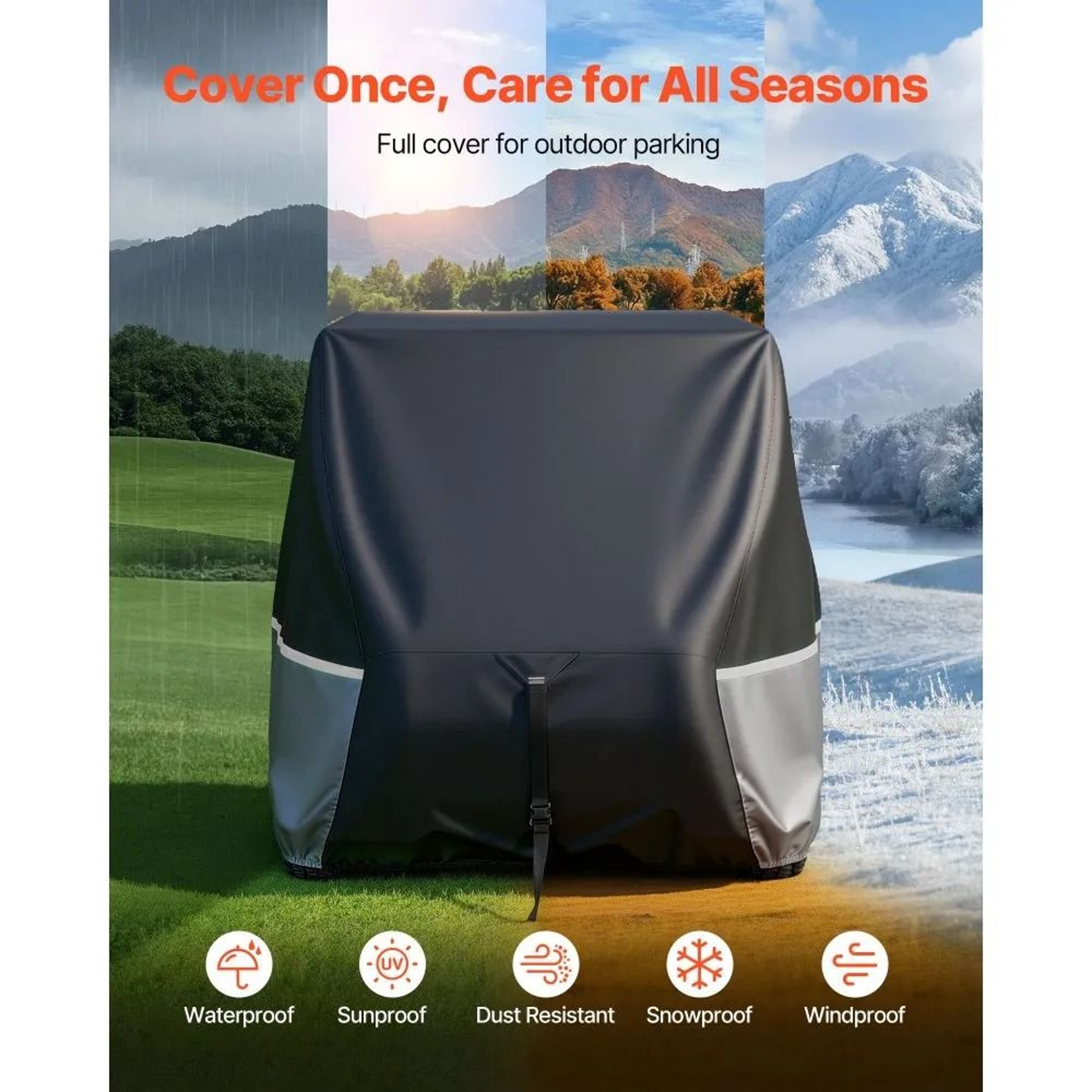 Golf Cart Cover Full Coverage 224 Passenger Waterproof 420D Oxford Fabric 4
