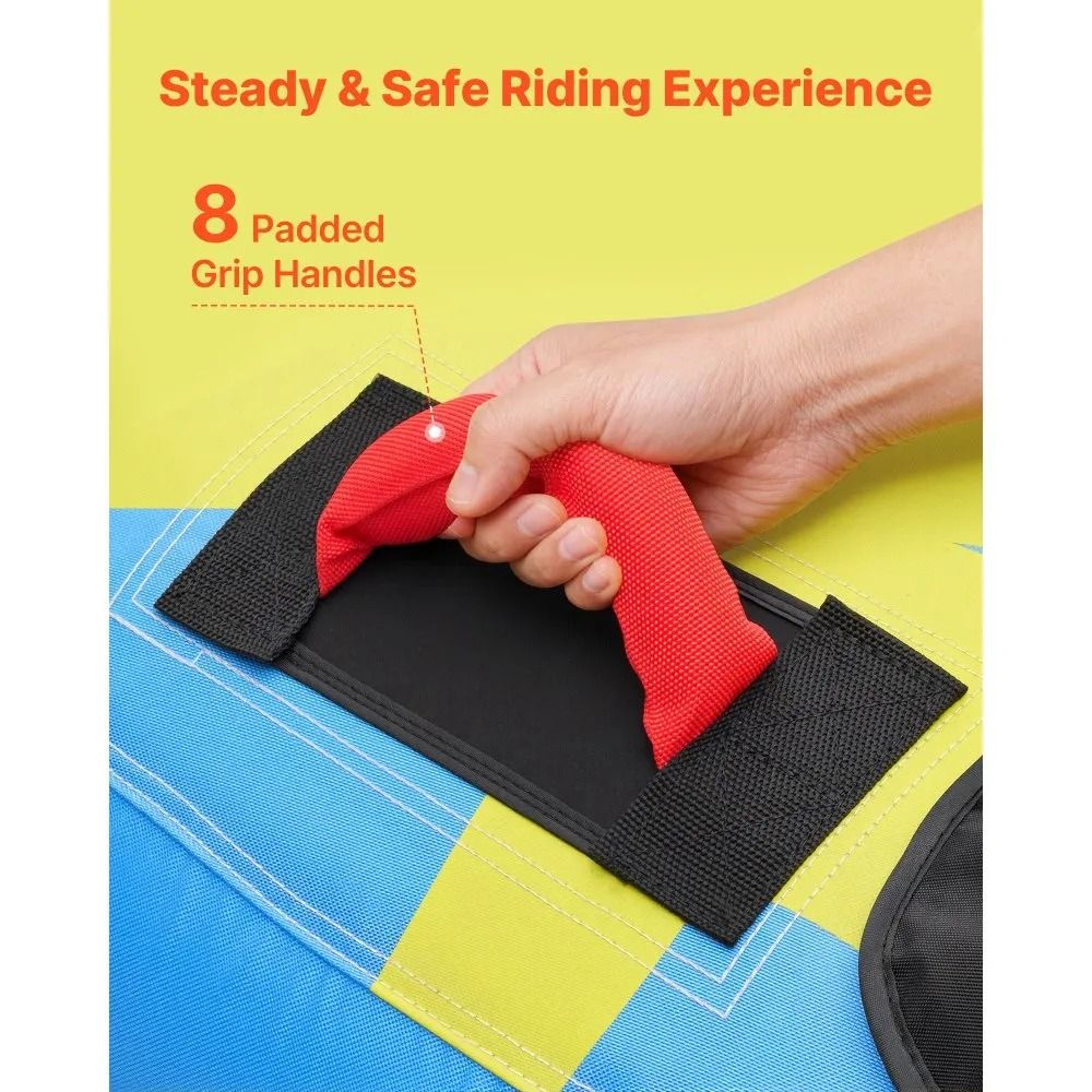 4 Rider Towable Tube For Boating With Nylon Cover And Padded Handles 2